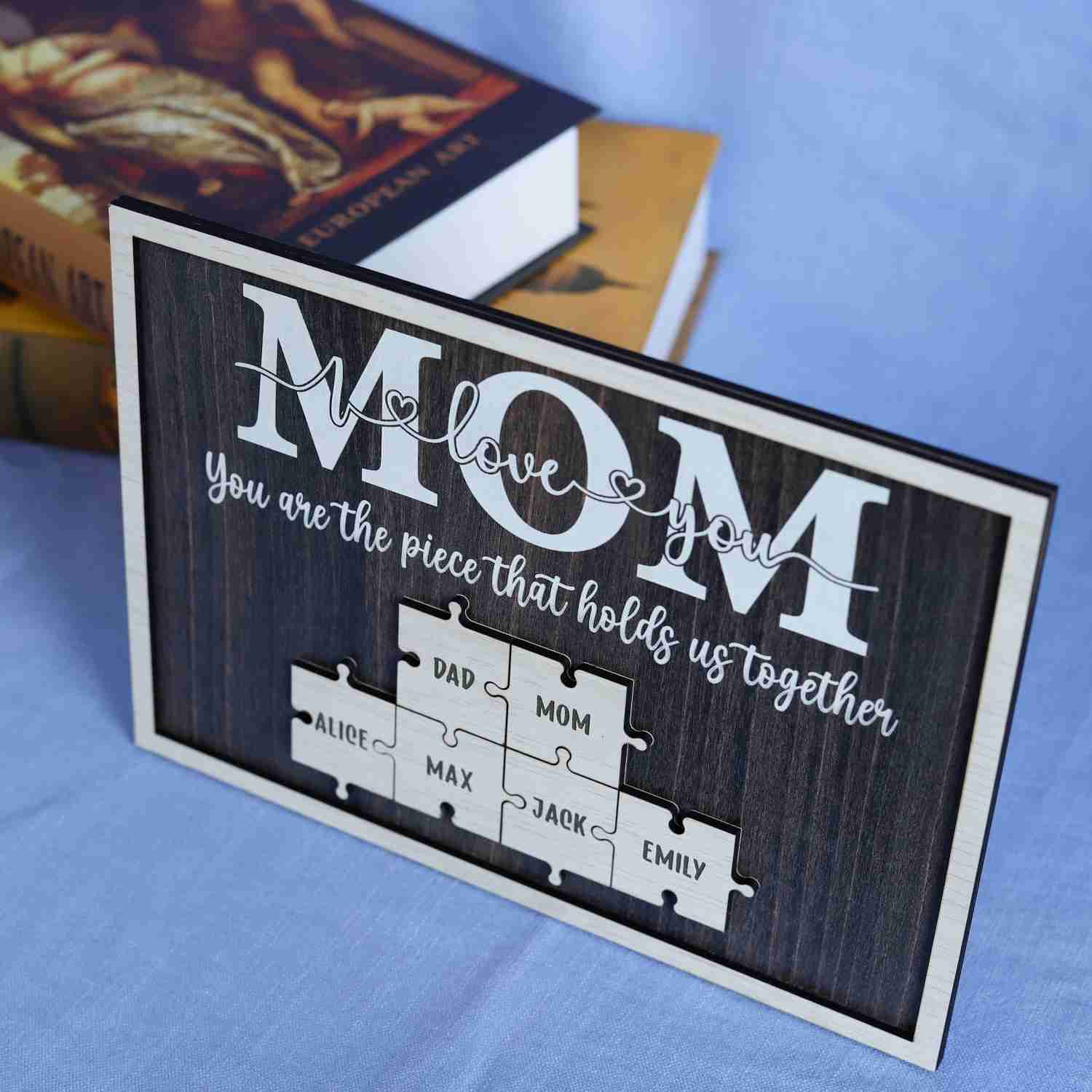 Personalized Mom Puzzle Frame, Puzzle Name Sign, Mom Gifts from Daughter Son (Customized free)