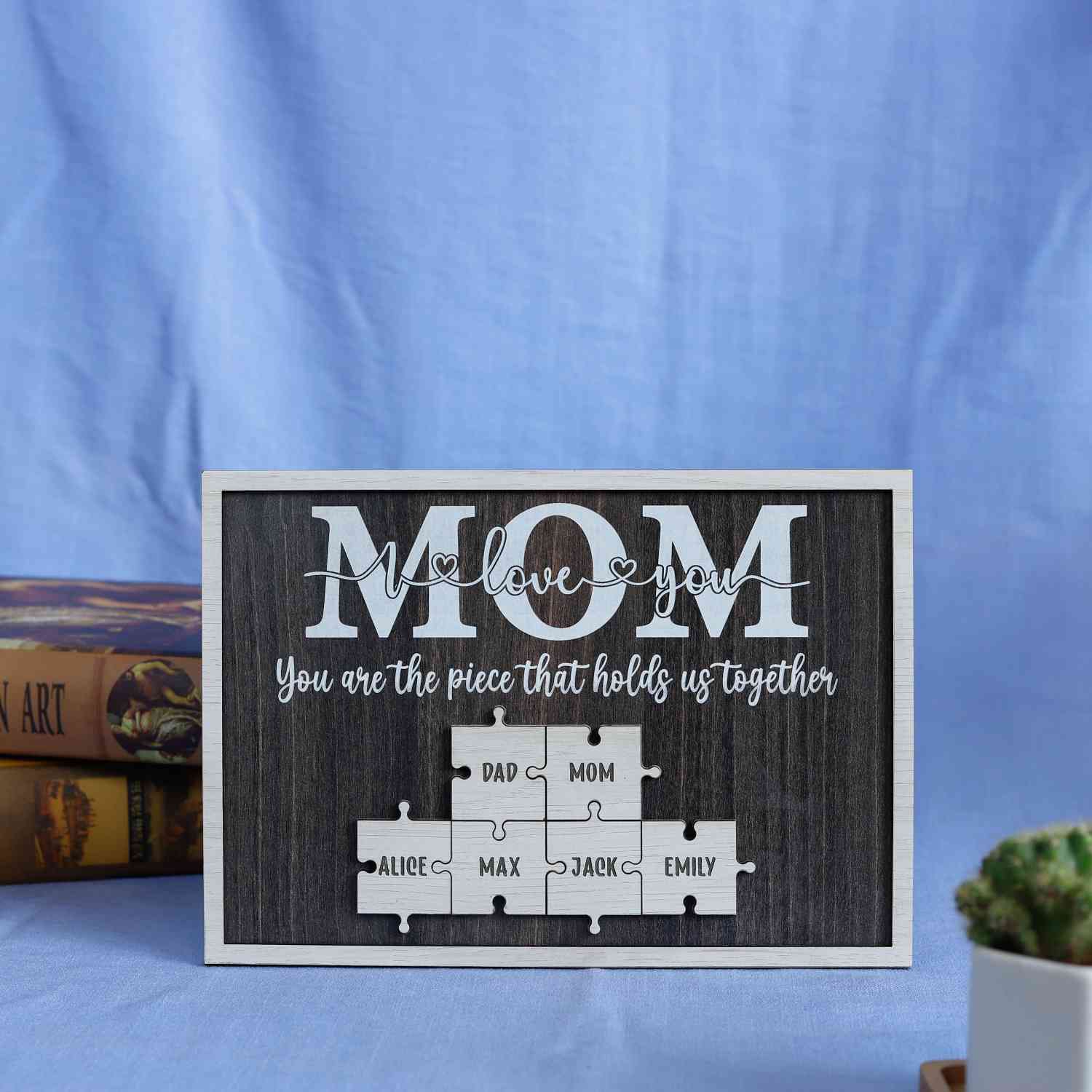 Personalized Mom Puzzle Frame, Puzzle Name Sign, Mom Gifts from Daughter Son (Customized free)