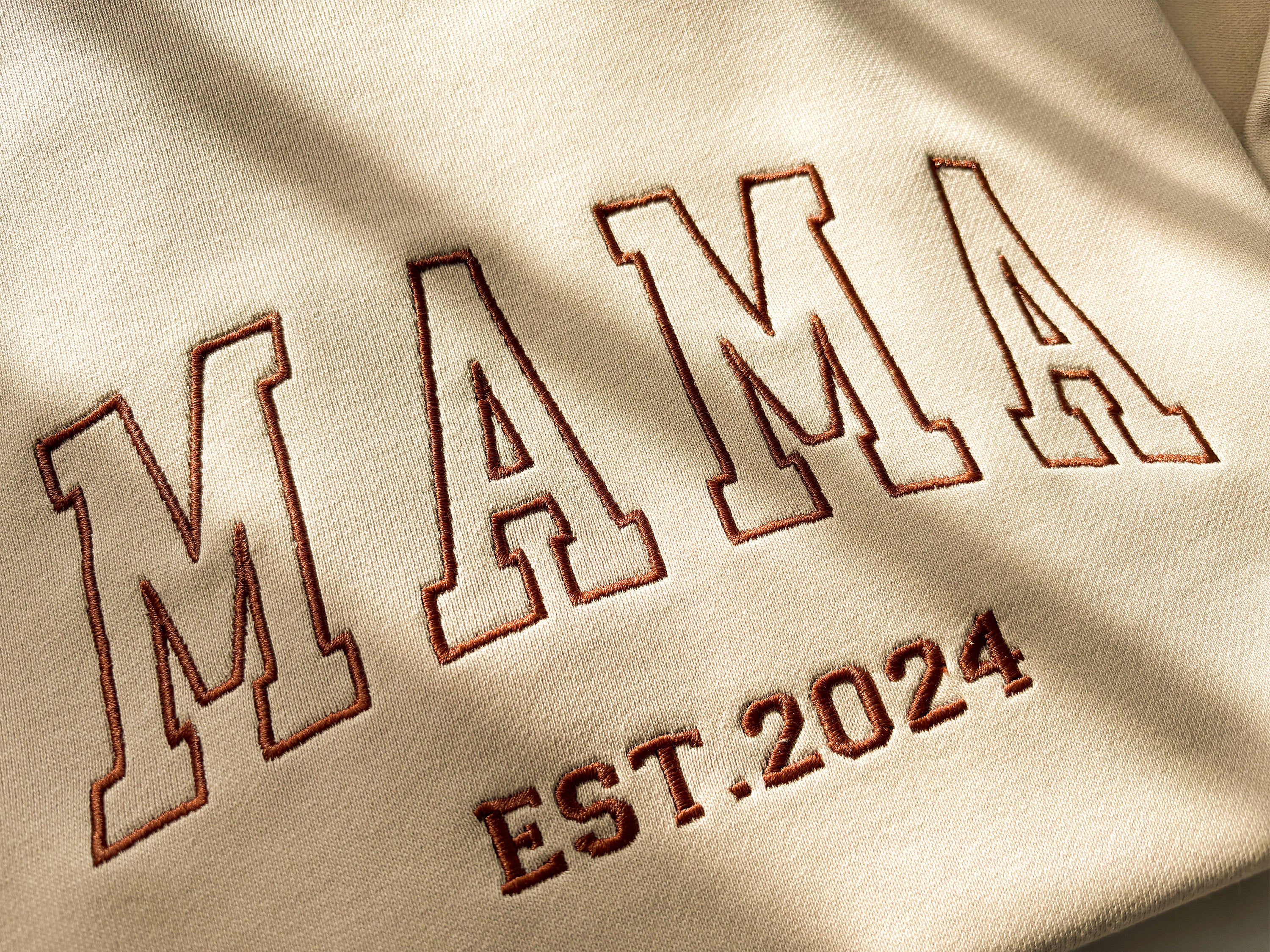 Personalized Mama Embroidered Sweatshirt With Date & Name, Mother's Day Gift