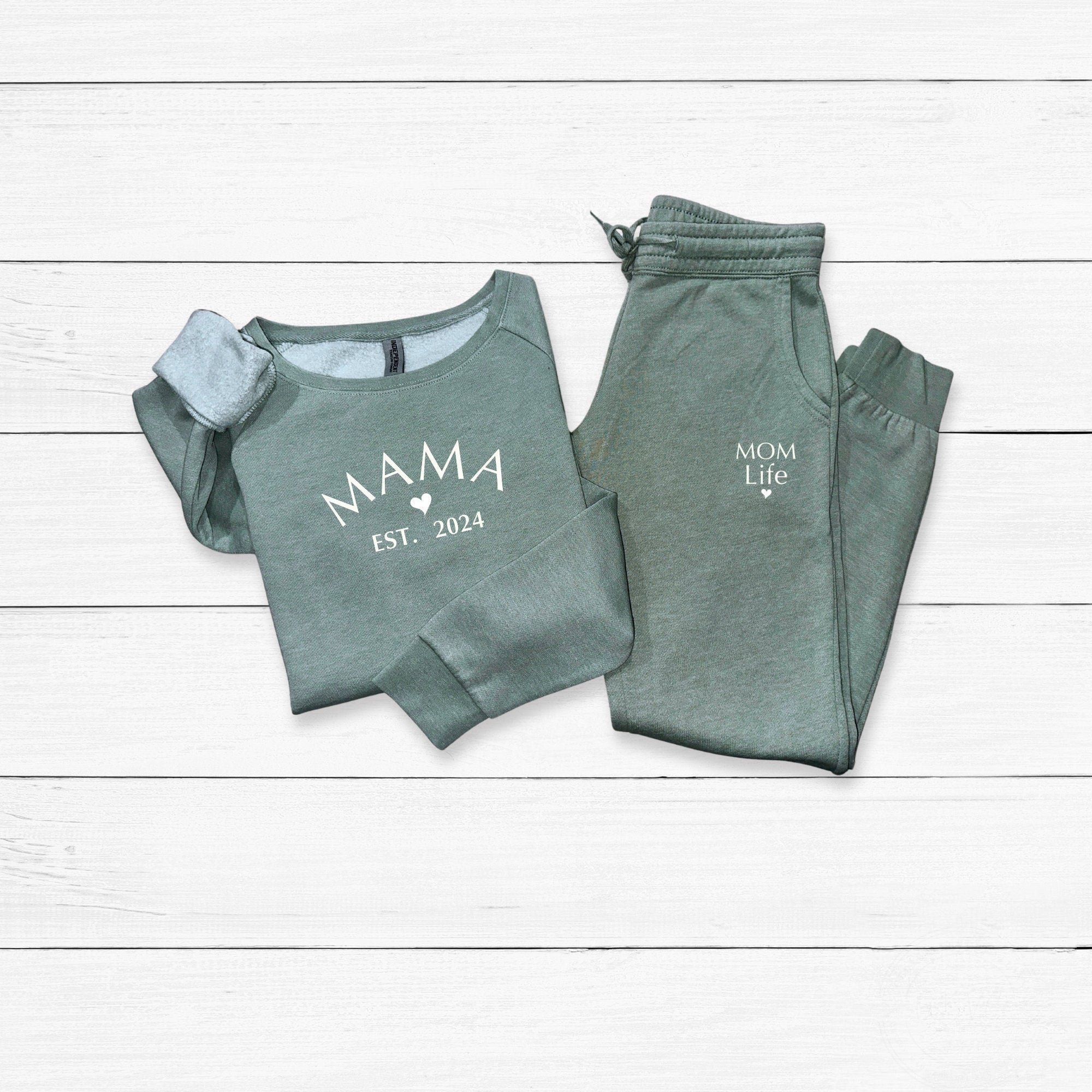 Custom Mom Sweatshirt Set, Mama Sweatpants, Outfit for Mom, Mother's day gift, new mama gift (Customized free)