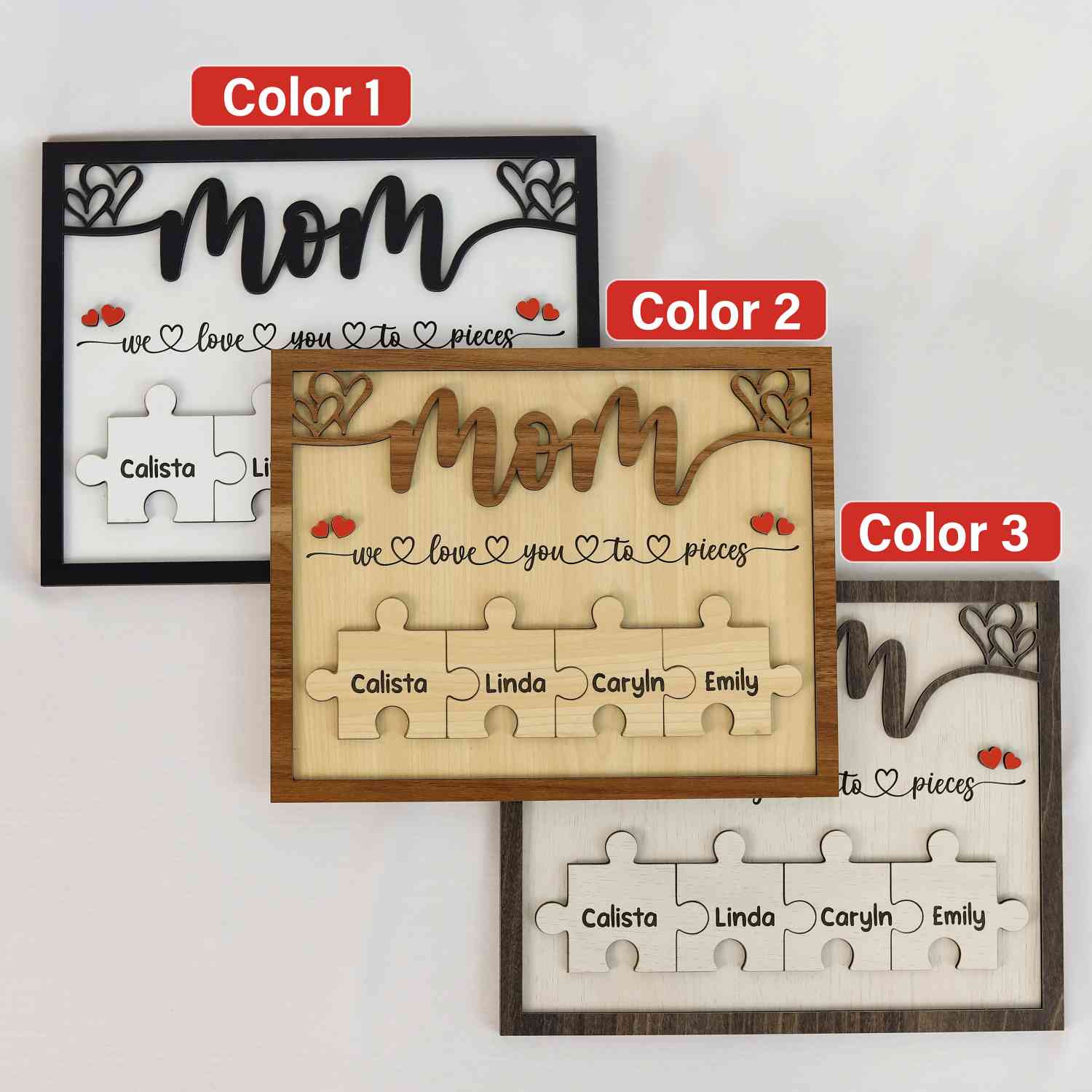 Personalized Mom Puzzle Pieces Frame, Mum Wooden Sign, Puzzle Mom Plaque (Customized free)