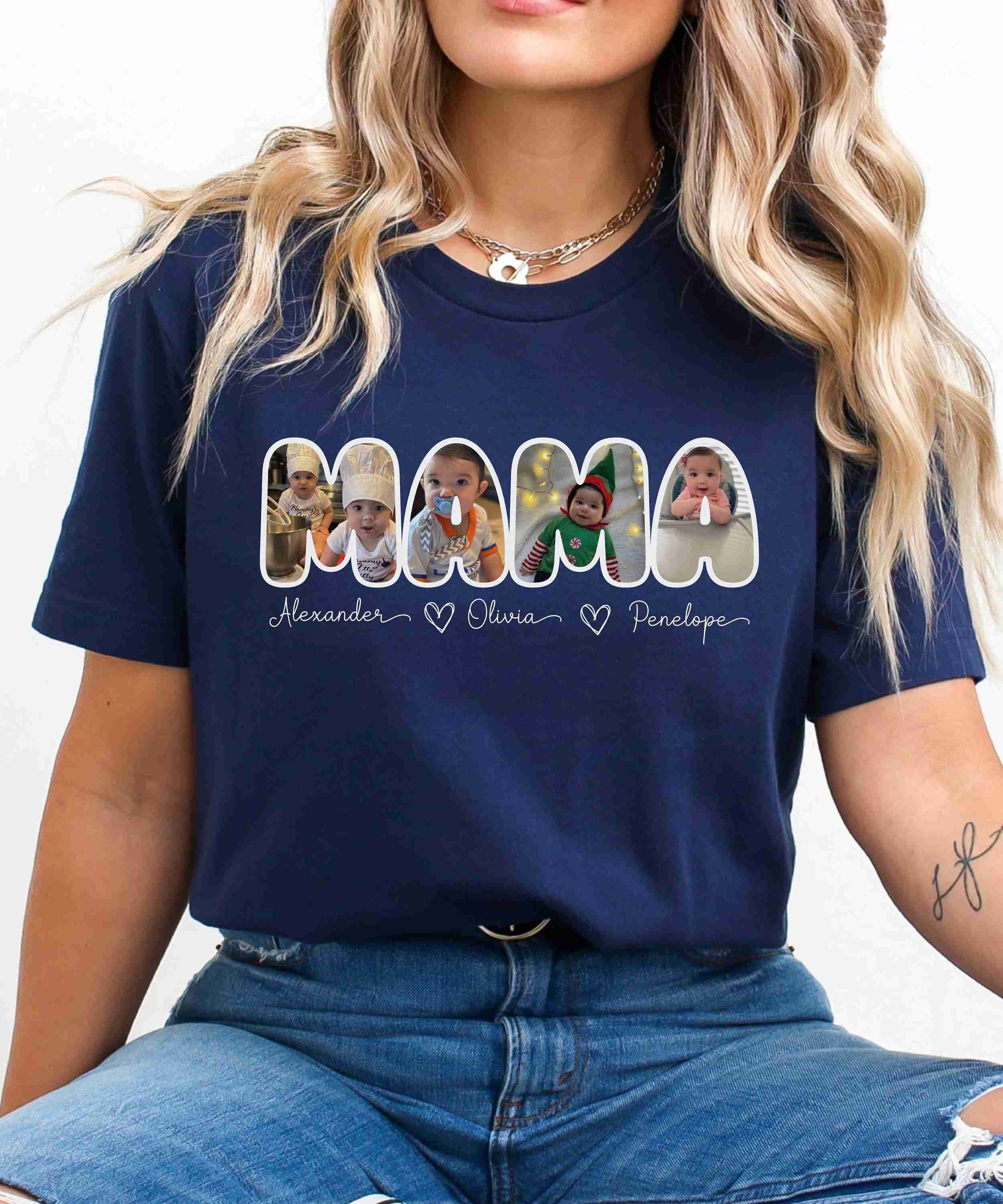 Personalized Photo Mama Shirt, Personalized Gift for Mom, Mother'd Day Gift