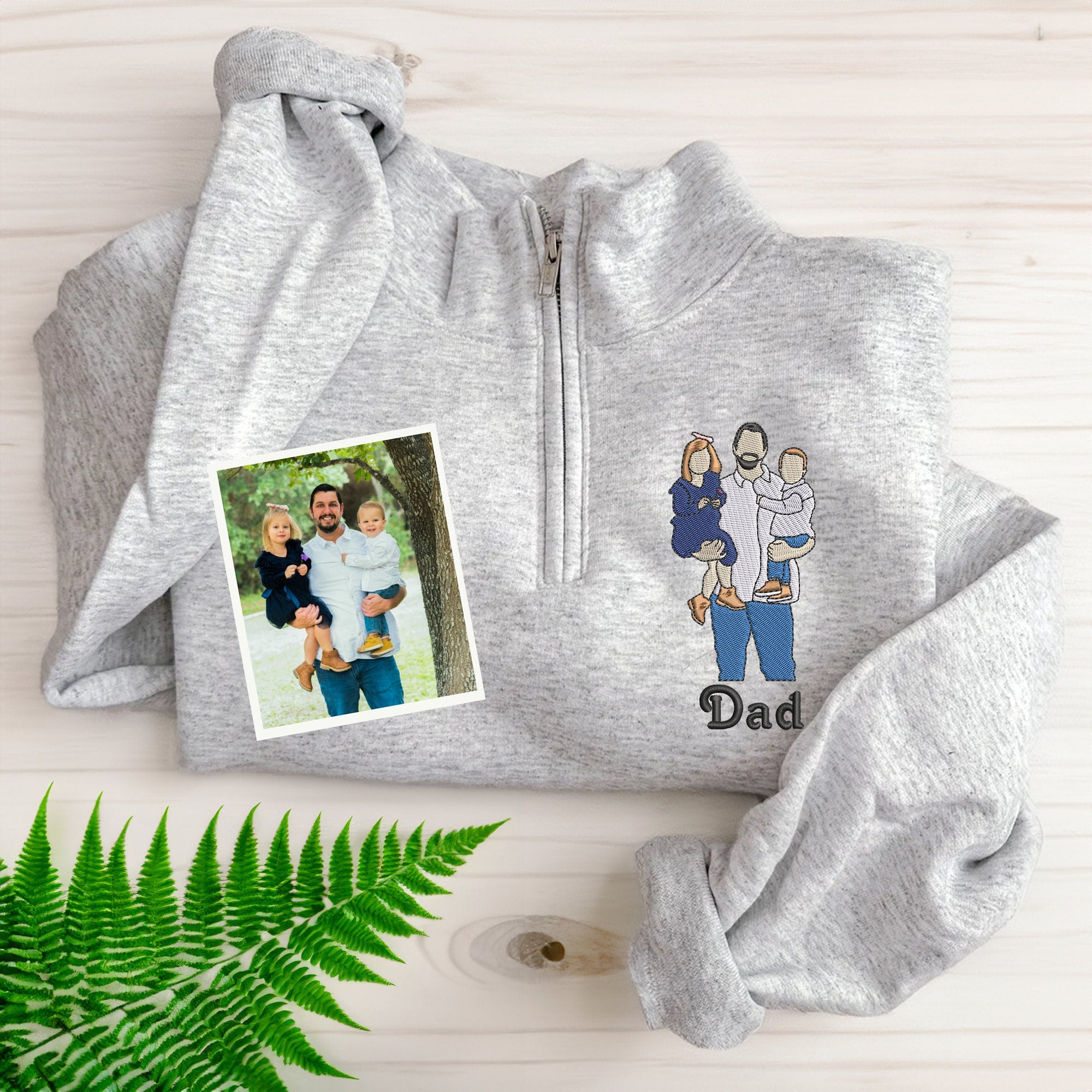 Custom Photo Embroidered Polo,Personalized Gifts for Dad with Portrait Photo,Unique Gift For Dad