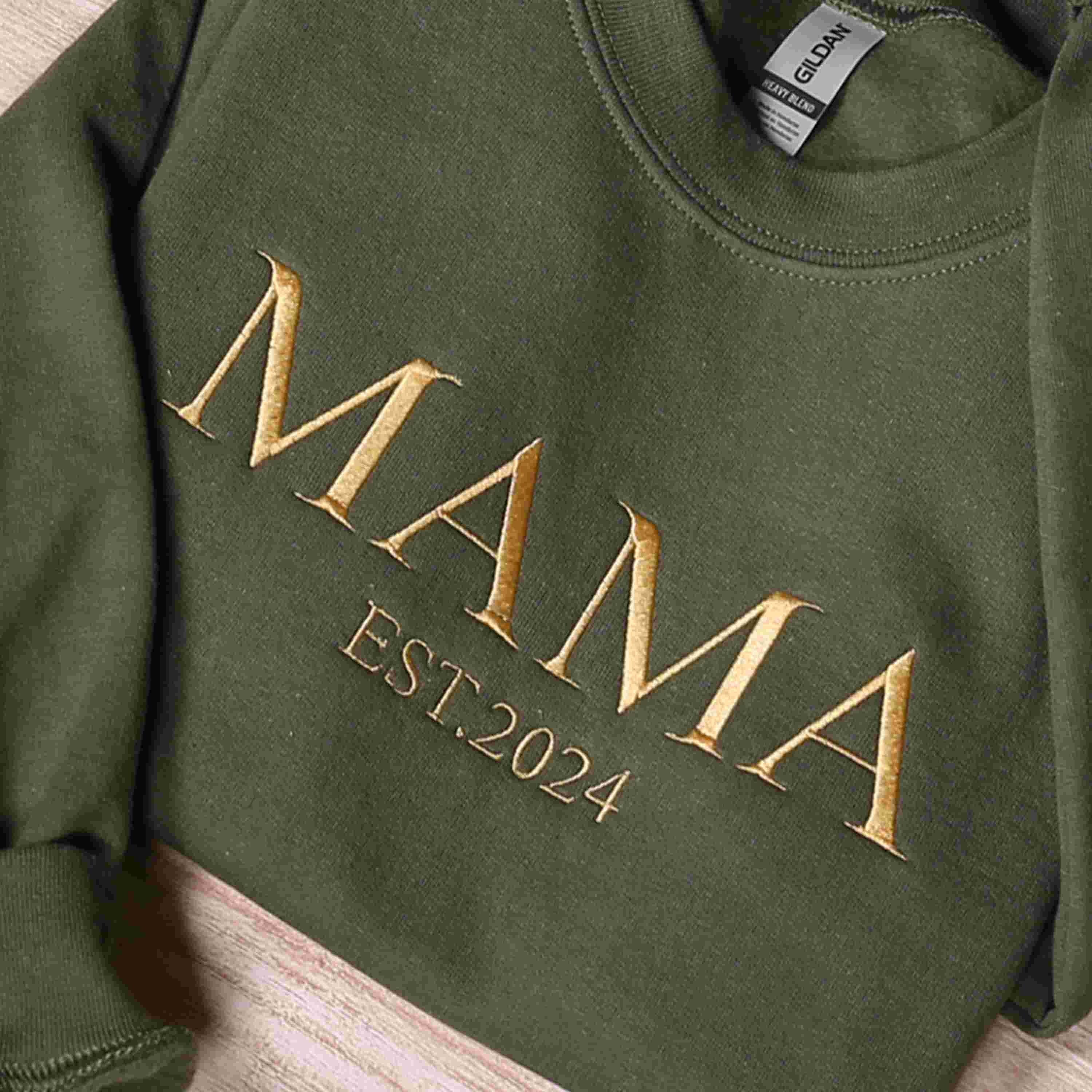 Personalized Mama Full Embroidered Sweatshirt, New Mom Outfit, Mother's Day Gifts