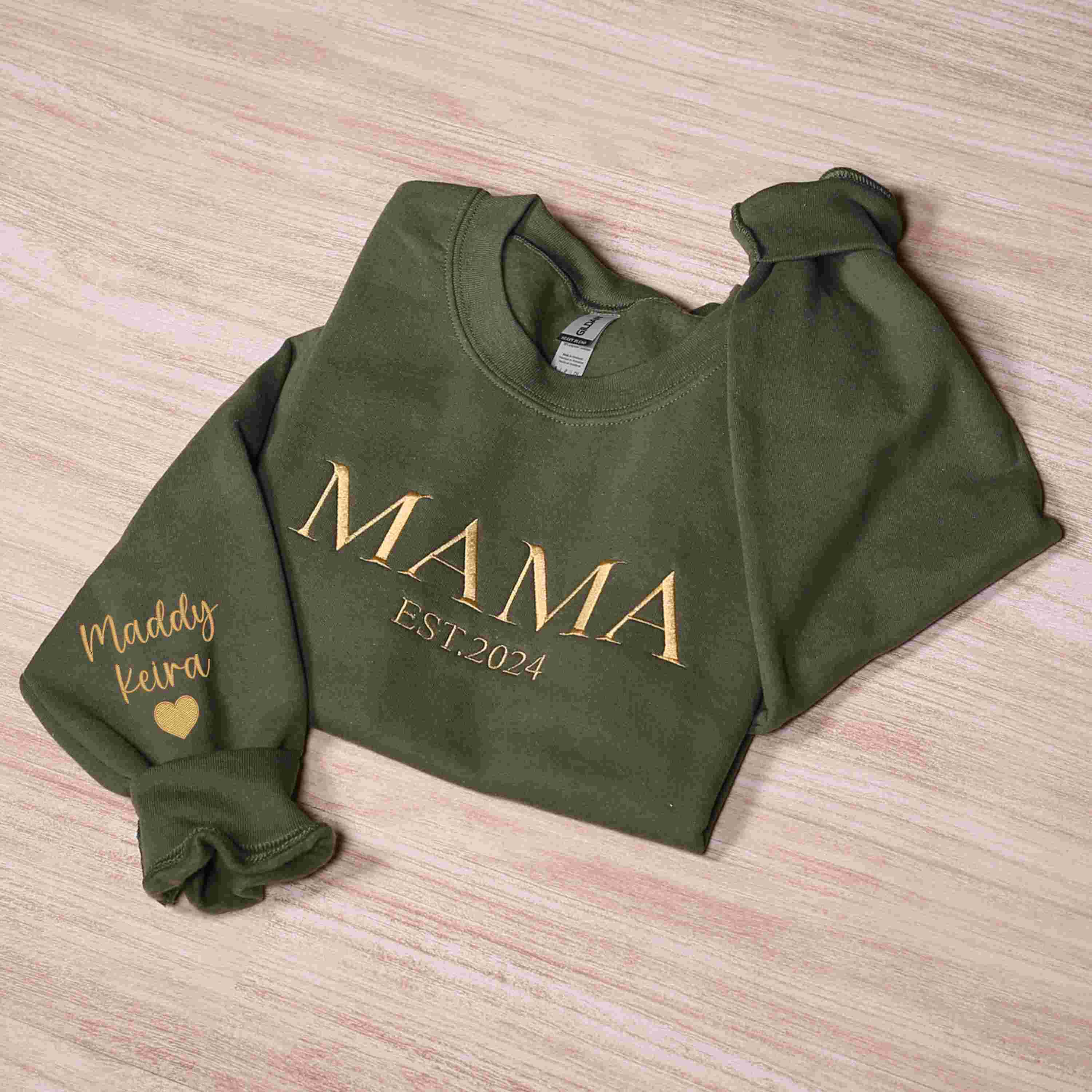 Personalized Mama Full Embroidered Sweatshirt, New Mom Outfit, Mother's Day Gifts