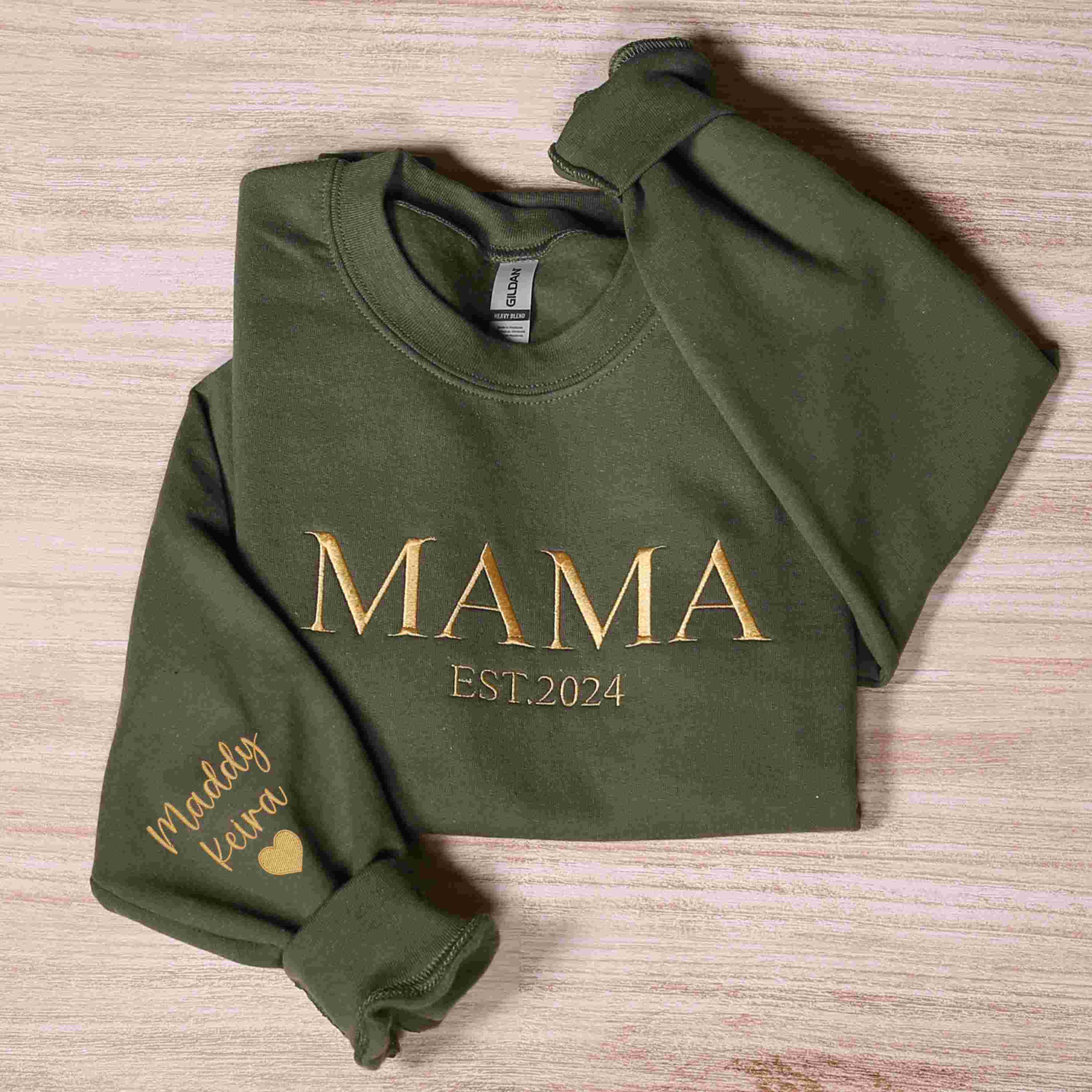 Personalized Mama Full Embroidered Sweatshirt, New Mom Outfit, Mother's Day Gifts