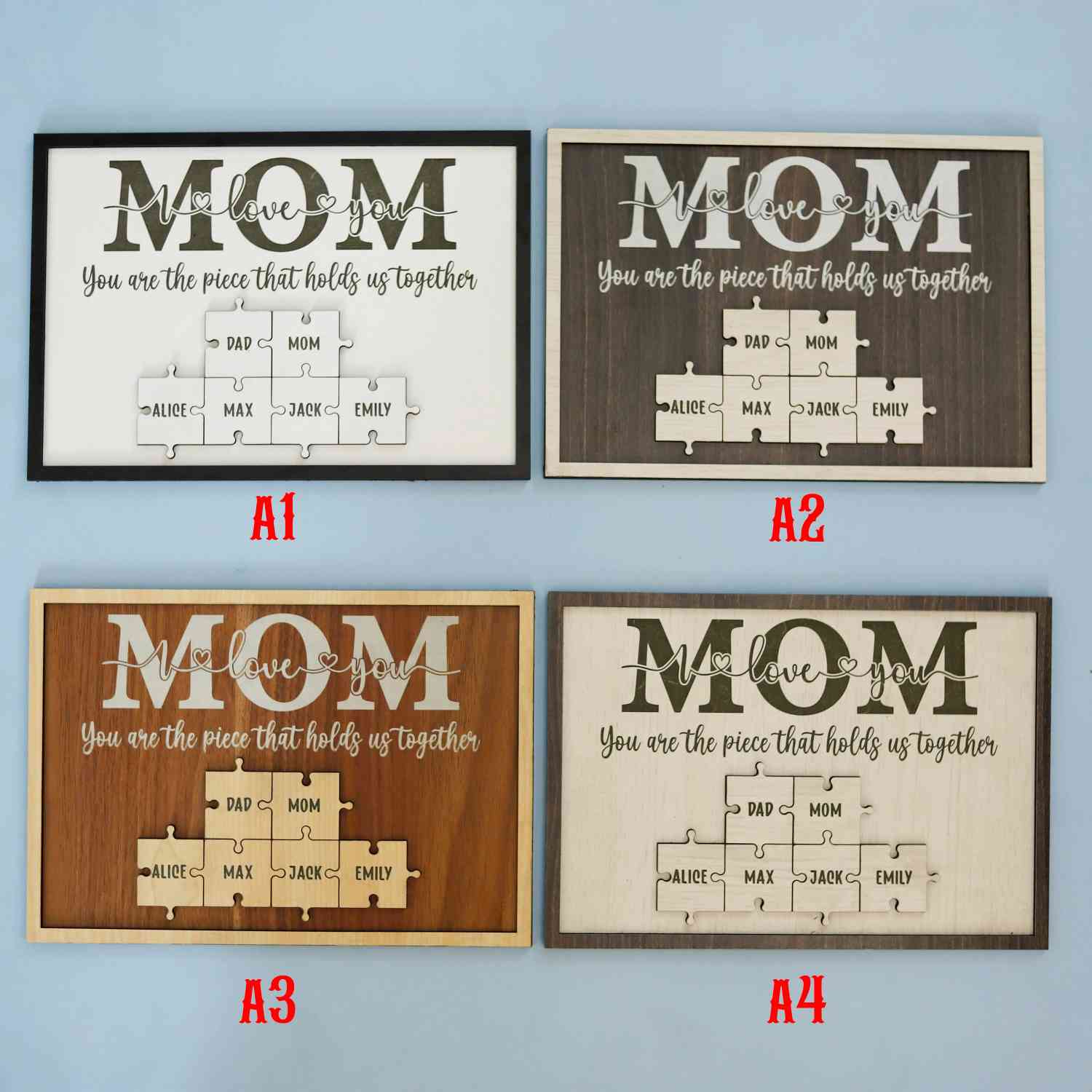 Custom Mom Puzzle Sign, Customize Mother's Day Gift For Mimi Wood Name Puzzle (Customized free)