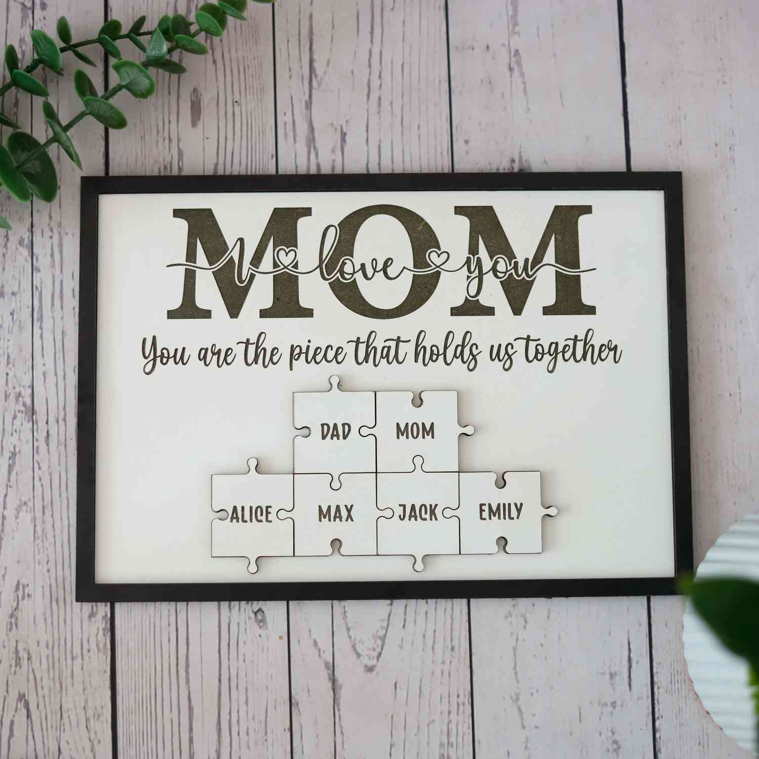 Custom Mom Puzzle Sign, Customize Mother's Day Gift For Mimi Wood Name Puzzle (Customized free)