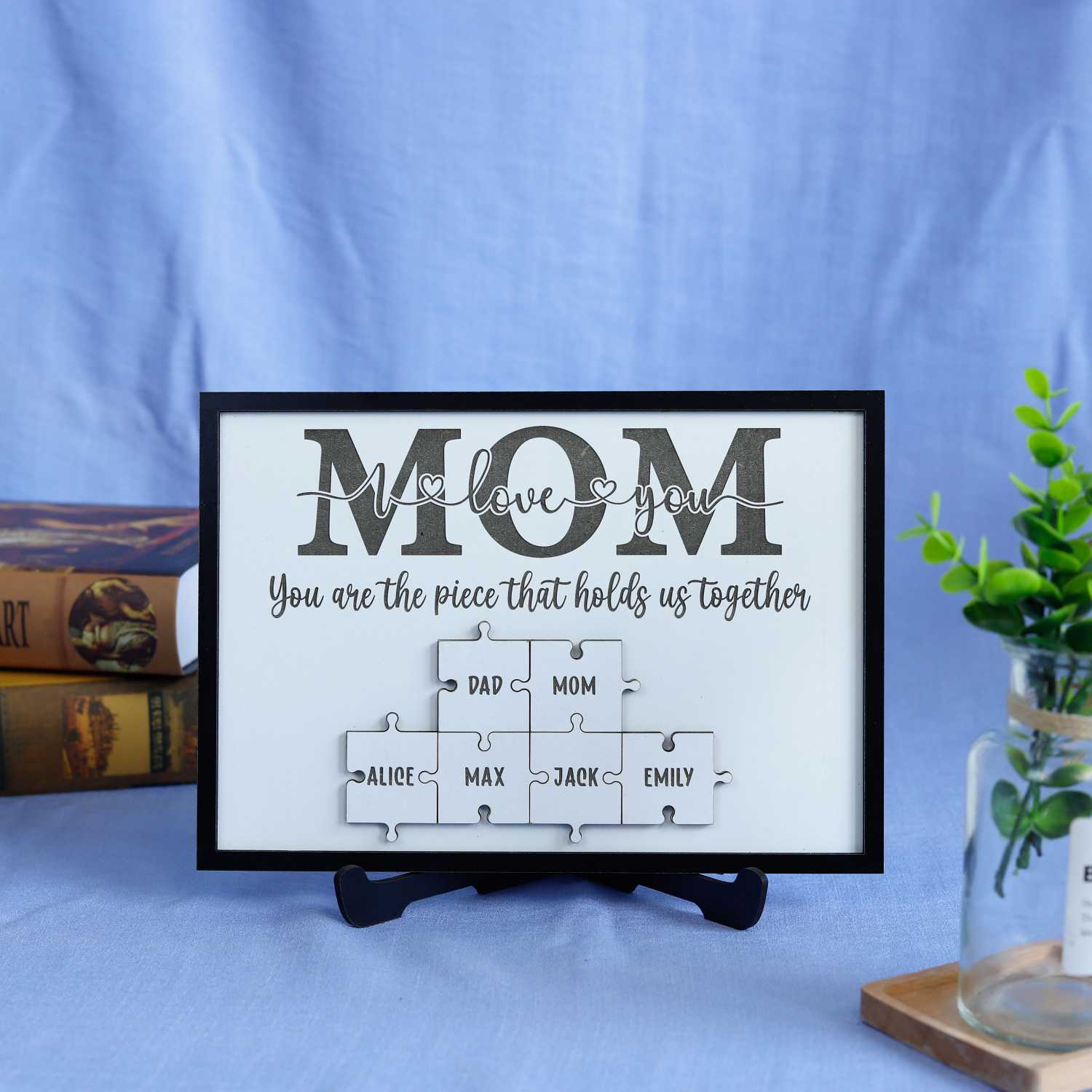 Personalized Mom Puzzle Frame, Puzzle Name Sign, Mom Gifts from Daughter Son (Customized free)