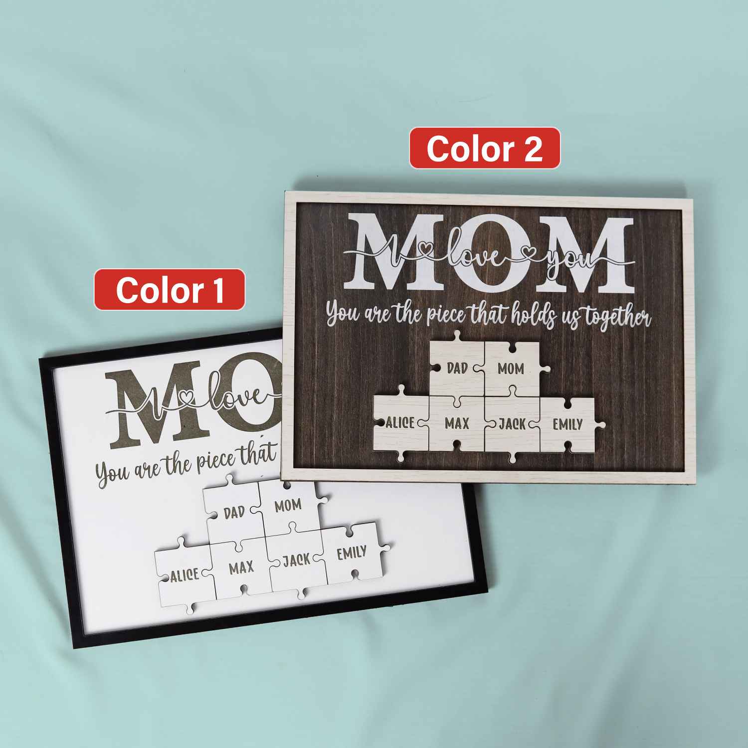 Personalized Mom Puzzle Frame, Puzzle Name Sign, Mom Gifts from Daughter Son (Customized free)