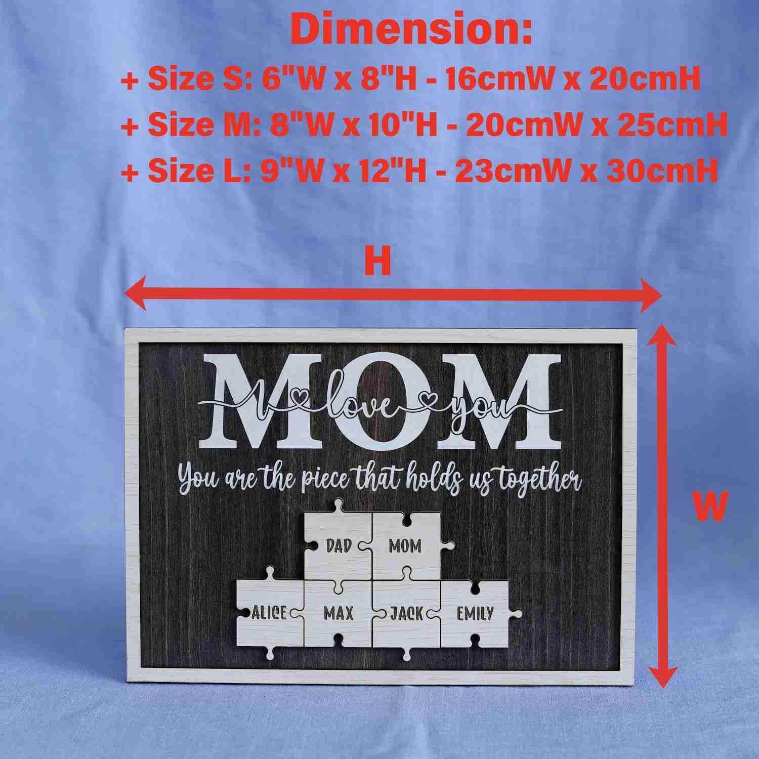 Personalized Mom Puzzle Frame, Puzzle Name Sign, Mom Gifts from Daughter Son (Customized free)