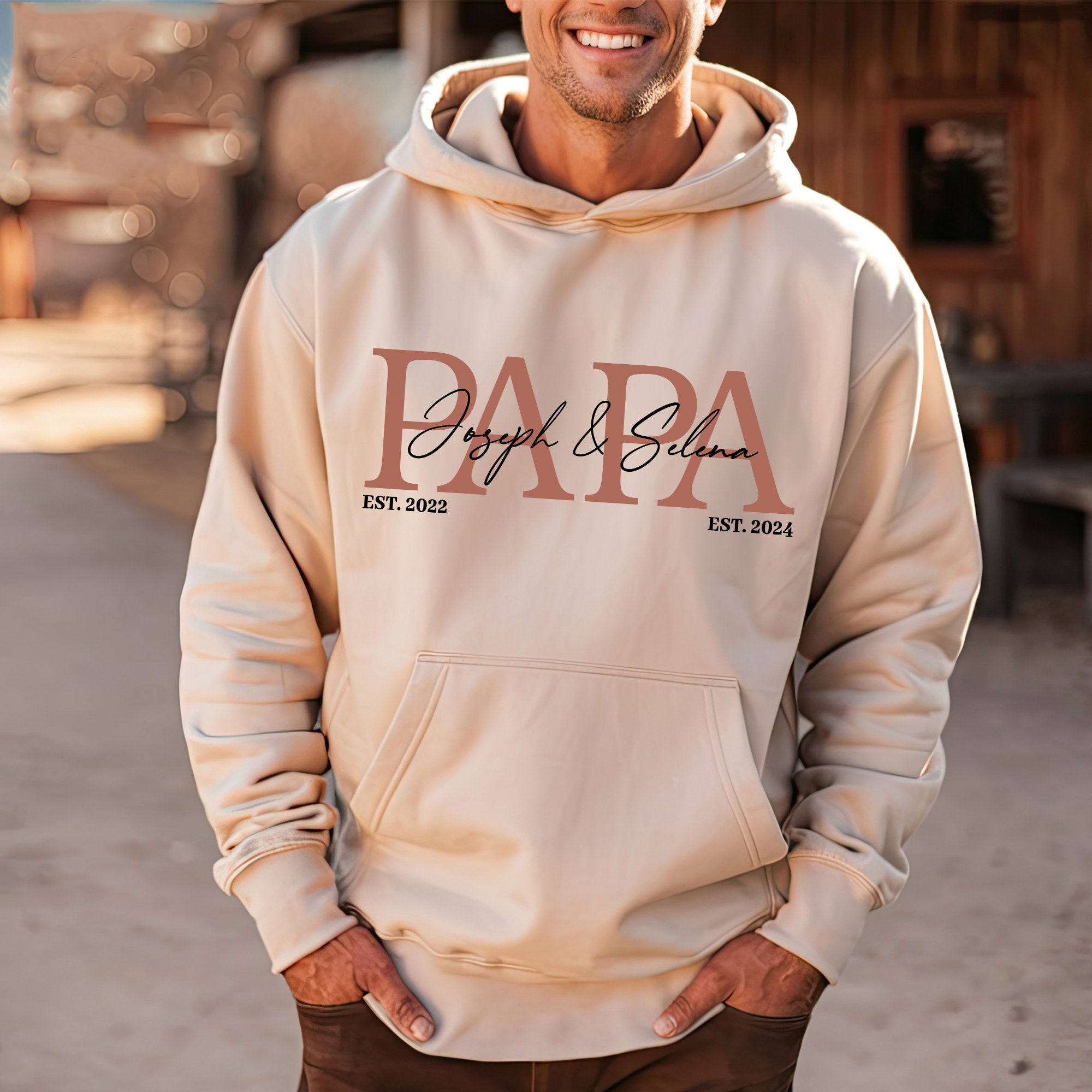 Personalized Papa sweatshirt, Sweatshirt with child's name, Gift For Dad