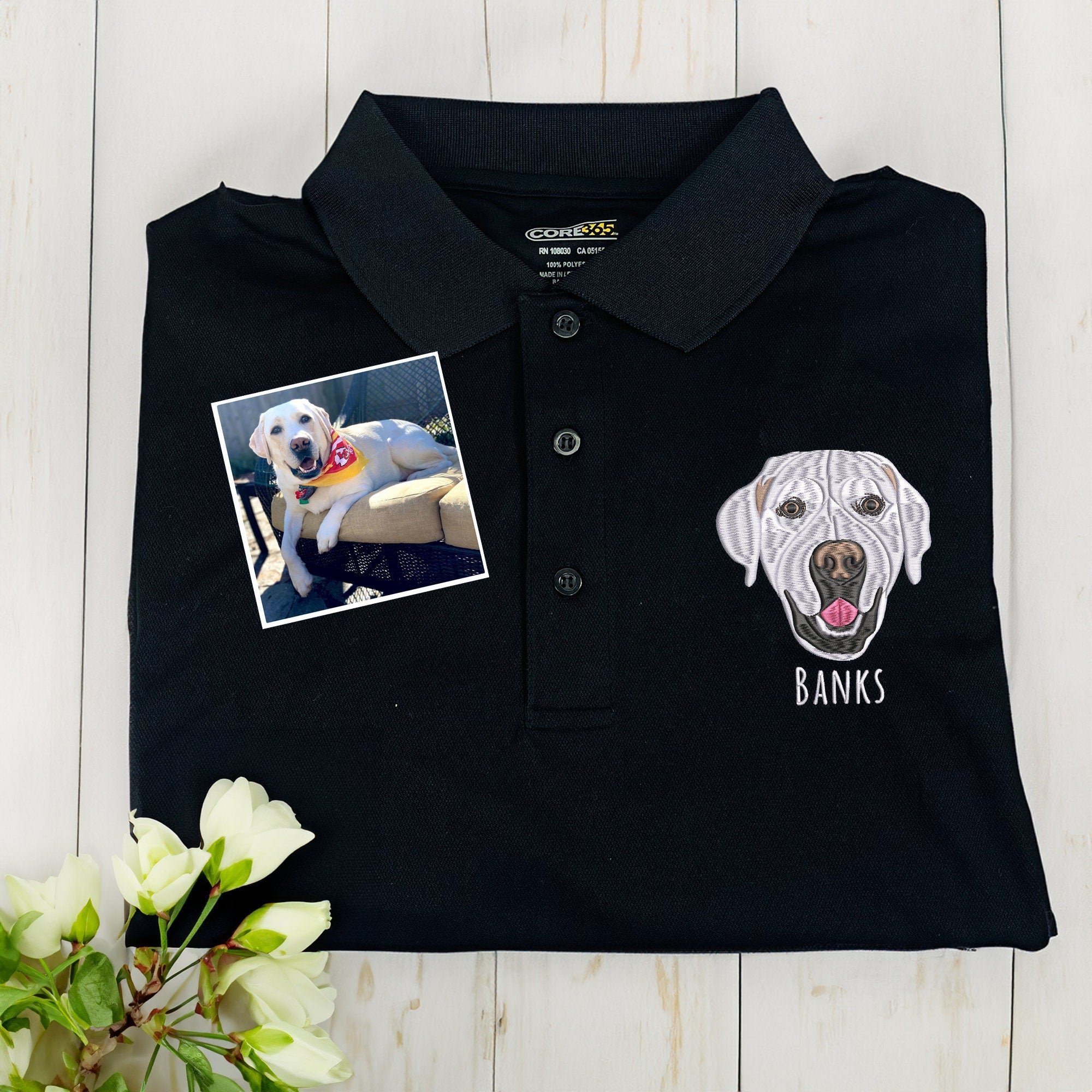 Custom Photo Embroidered Polo,Personalized Gifts for Dad with Portrait Photo,Unique Gift For Dad