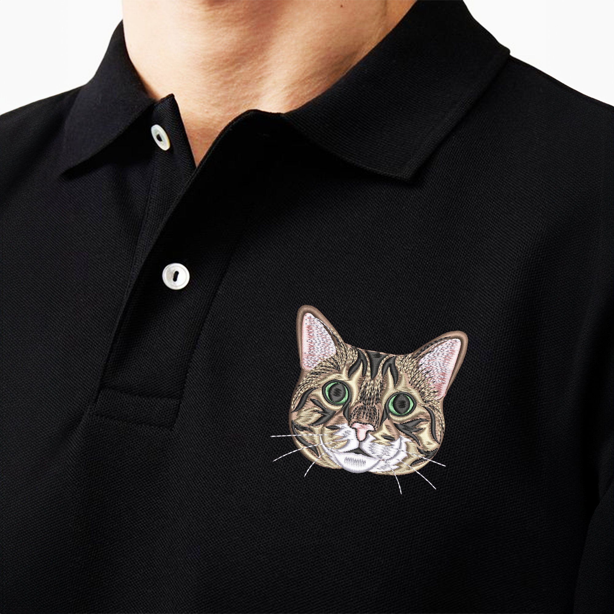 Custom Photo Embroidered Polo,Personalized Gifts for Dad with Portrait Photo,Unique Gift For Dad