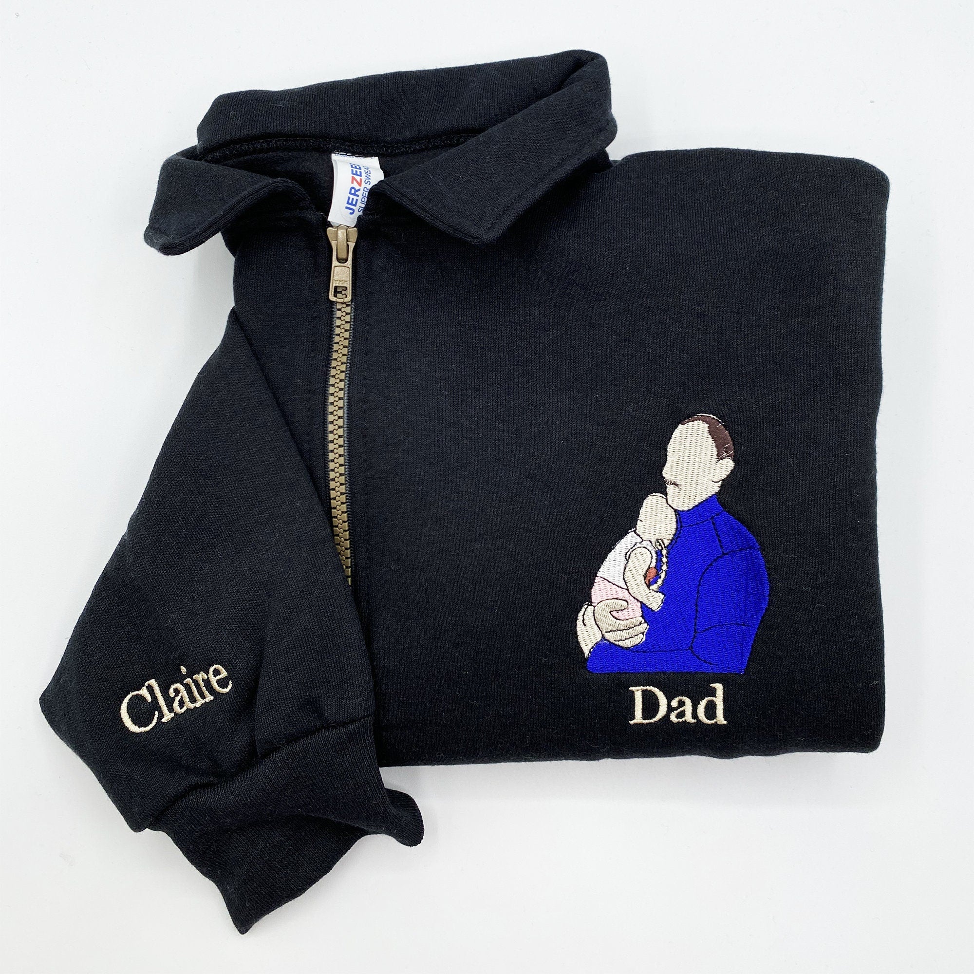 Custom Photo Embroidered Polo,Personalized Gifts for Dad with Portrait Photo,Unique Gift For Dad