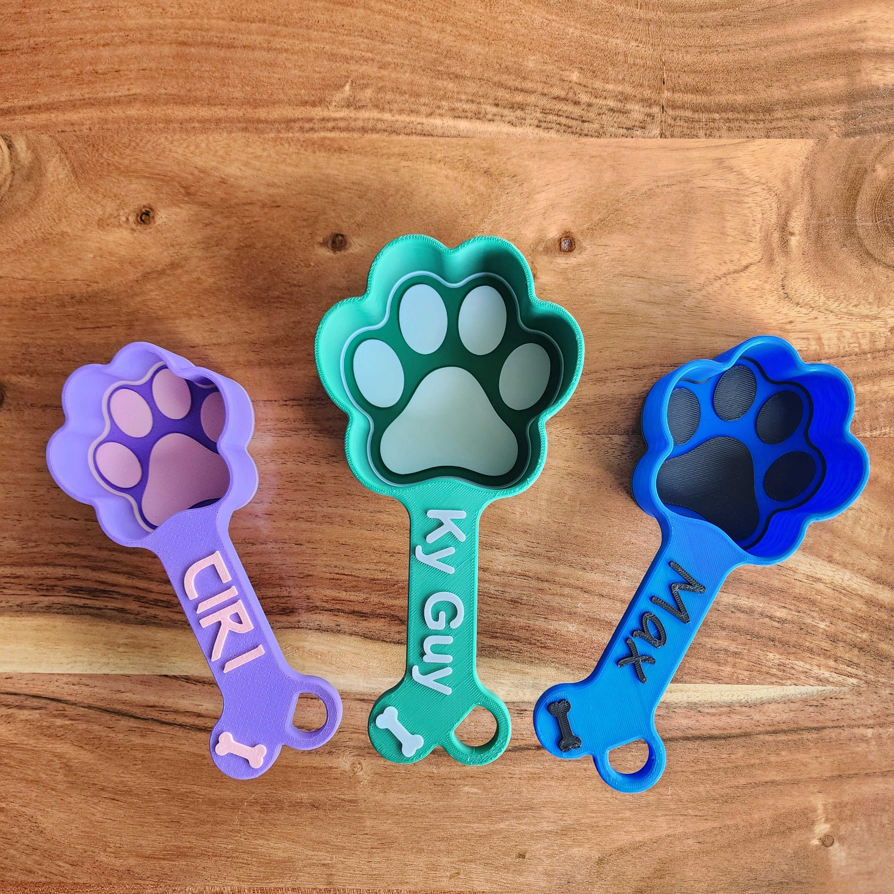 3D Print Personalized Dog Food Scoop, Pet Paw Print Measuring Cup