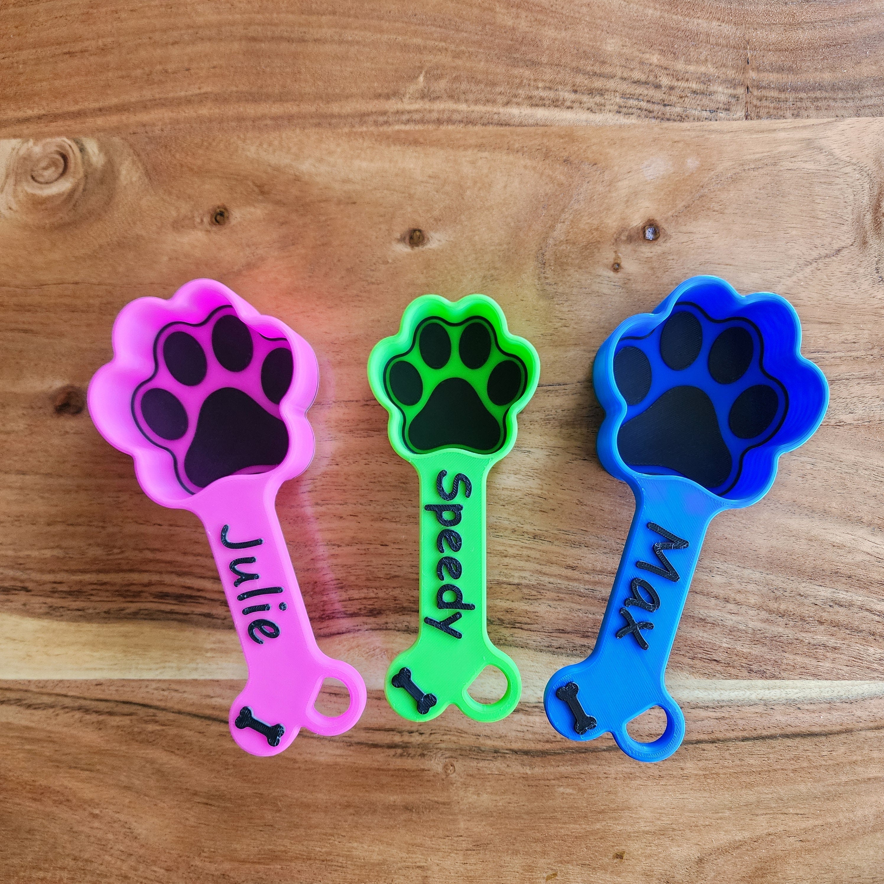 3D Print Personalized Dog Food Scoop, Pet Paw Print Measuring Cup