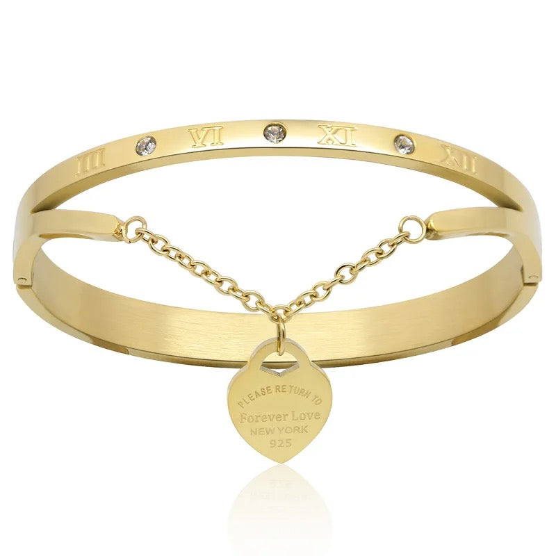 Customized Roman Numerals Forever Love Bracelet