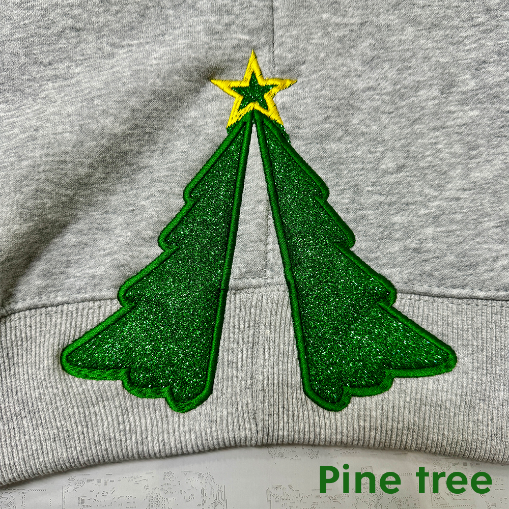 Personalized Merry Christmas Side Tree Cut-Out Sweatshirt