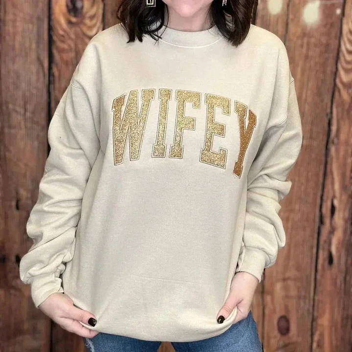 Custom Embroidered Applique Glitter Mama Sweatshirt - Gift for Mom