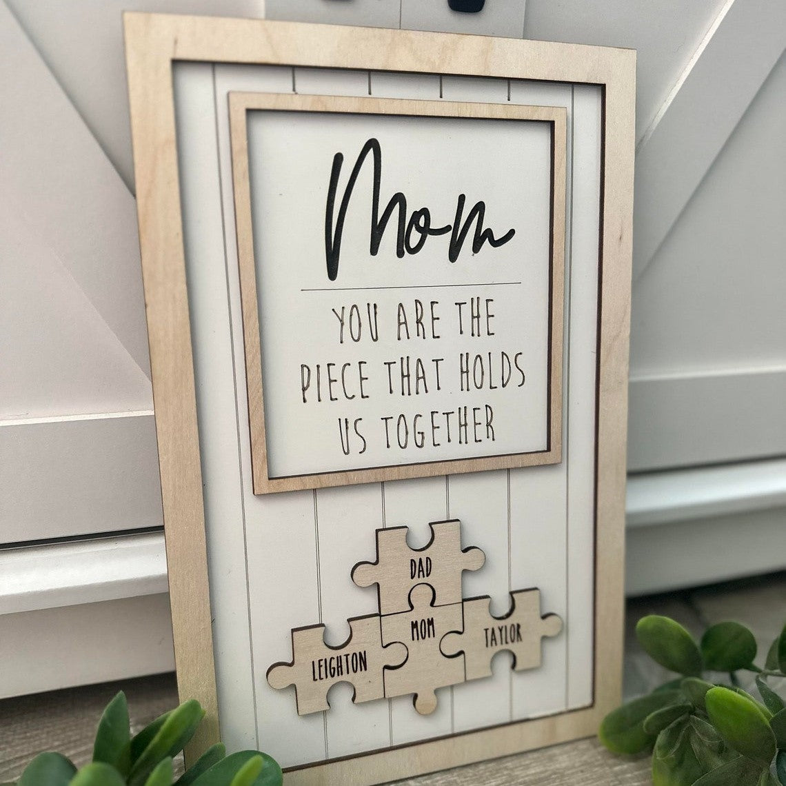 Mother's Day Wooden Puzzle Sign Personalized Gift For Mom