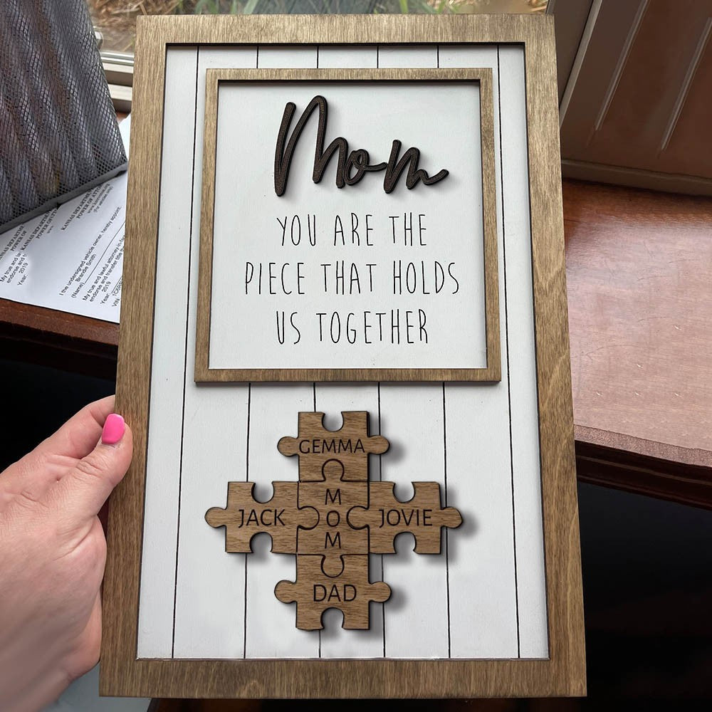 Custom Wooden Puzzle Sign Mother's Day  Gift For Mom