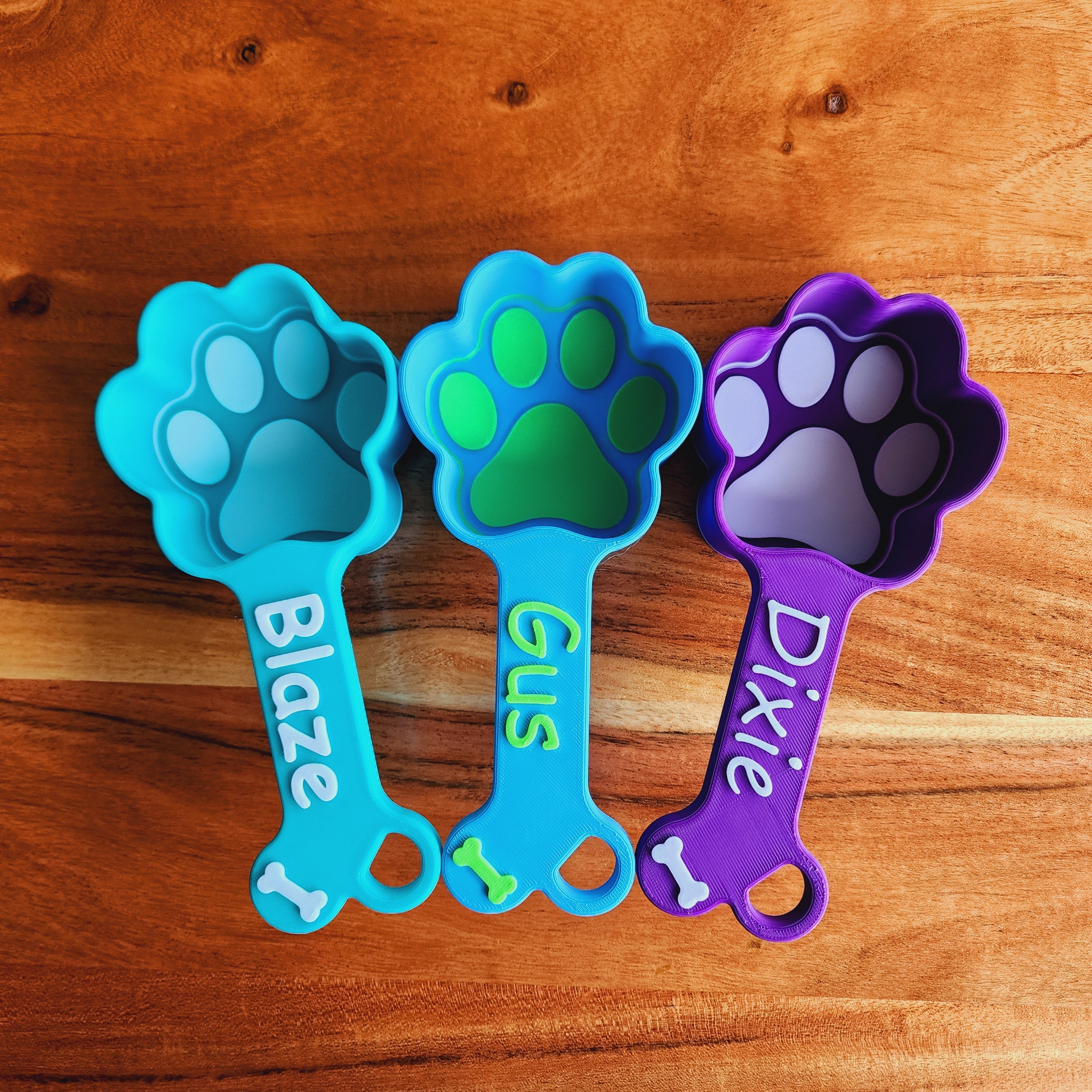 3D Print Personalized Dog Food Scoop, Pet Paw Print Measuring Cup