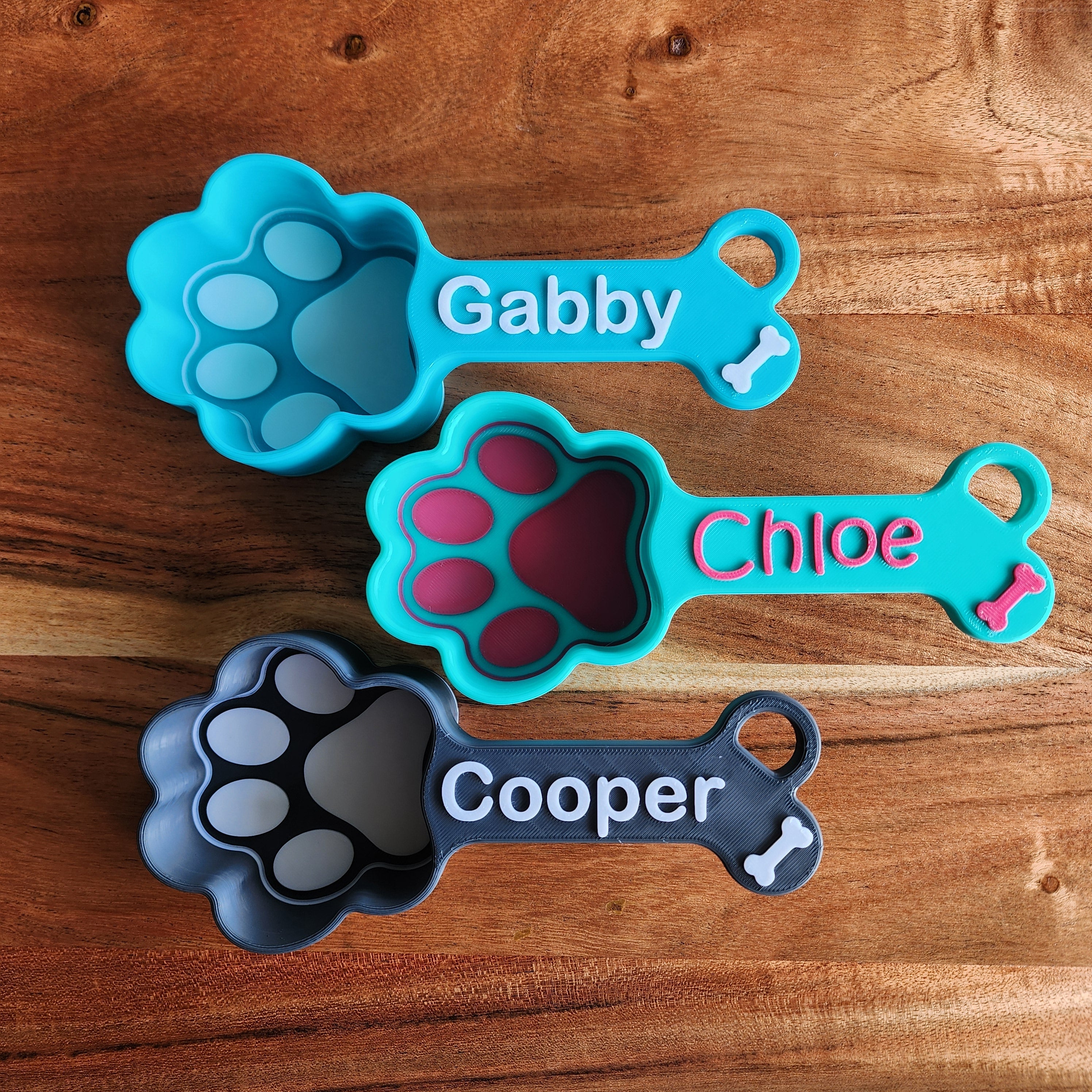 3D Print Personalized Dog Food Scoop, Pet Paw Print Measuring Cup