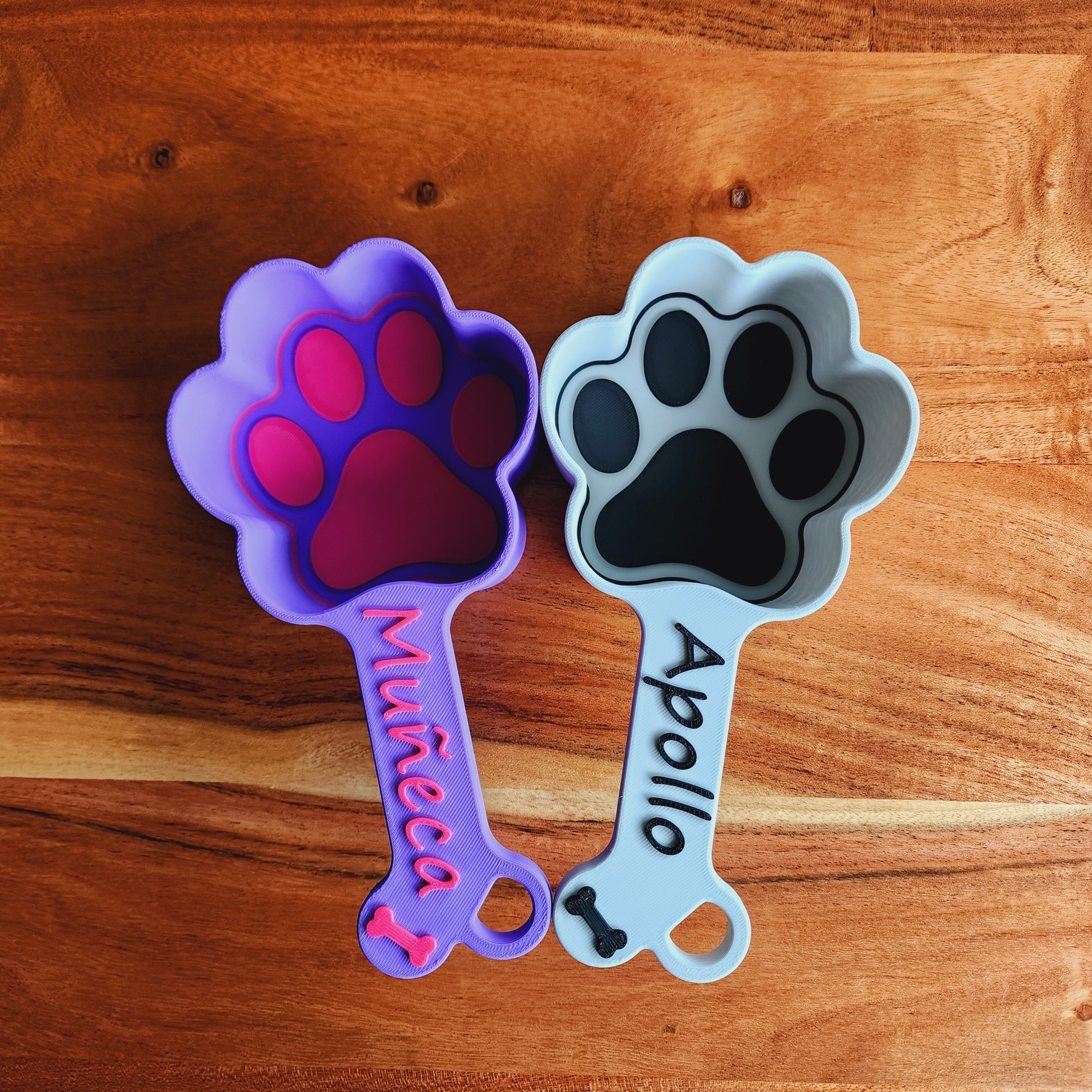 3D Print Personalized Dog Food Scoop, Pet Paw Print Measuring Cup