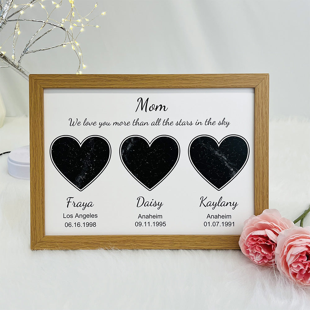 Custom Star Maps Frame For Mom/Grandma