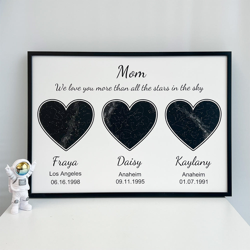 Custom Star Maps Frame For Mom/Grandma