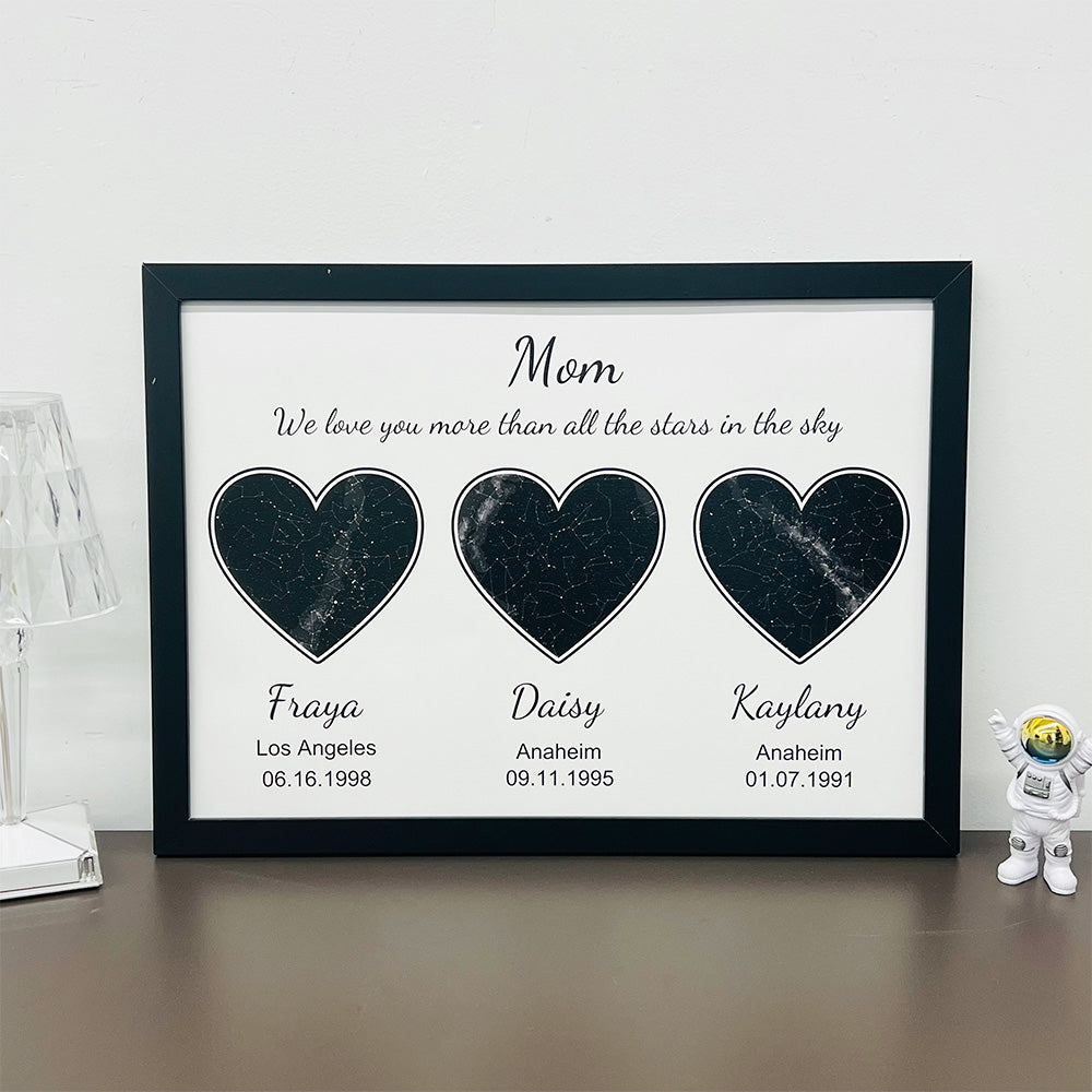 Custom Star Maps Frame For Mom/Grandma