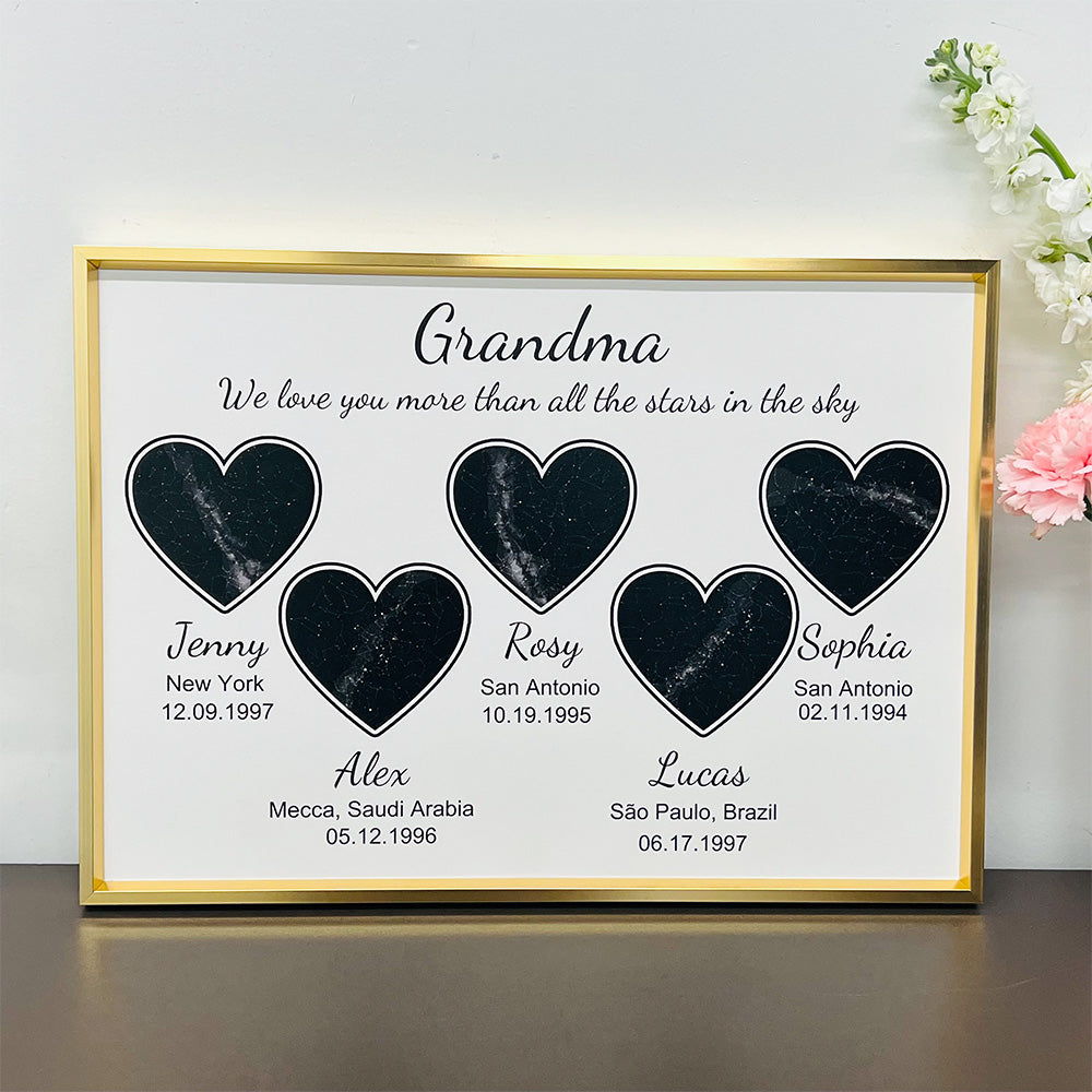 Custom Star Maps Frame For Mom/Grandma