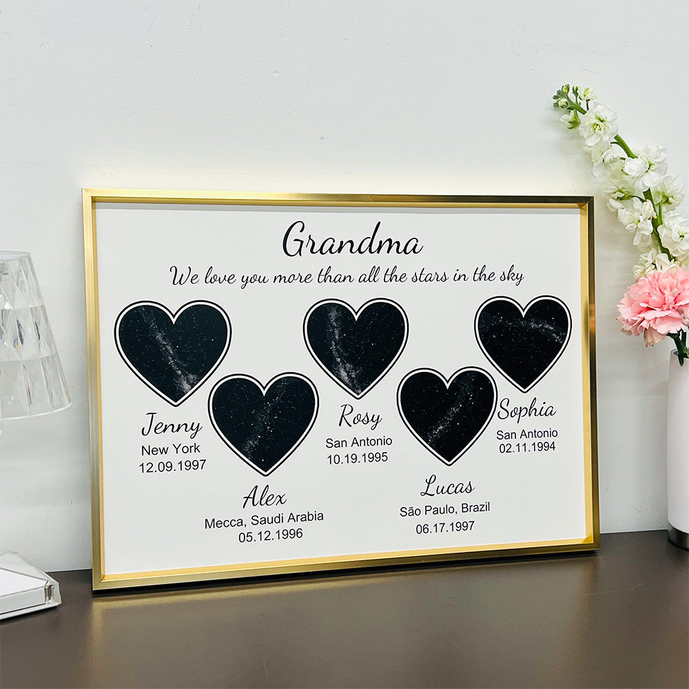 Custom Star Maps Frame For Mom/Grandma