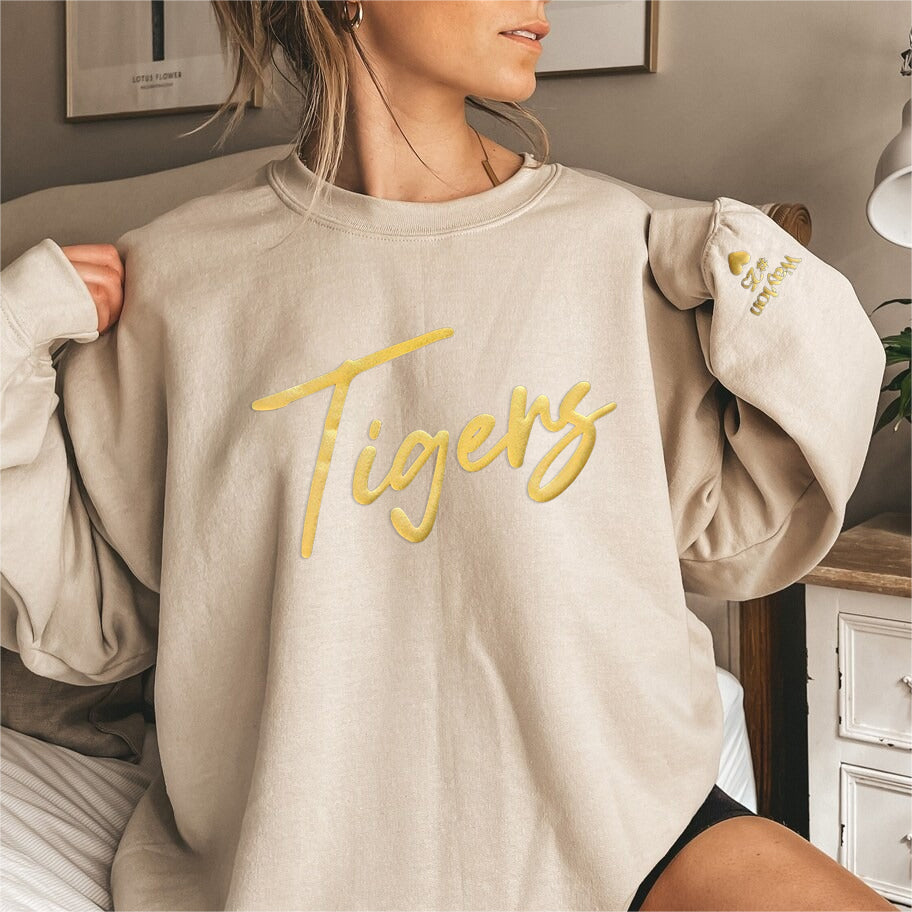 Custom Puff Print Team Name Sweatshirt