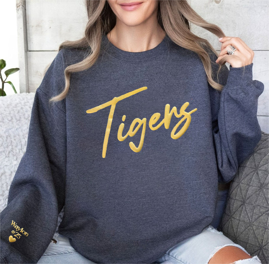 Custom Puff Print Team Name Sweatshirt