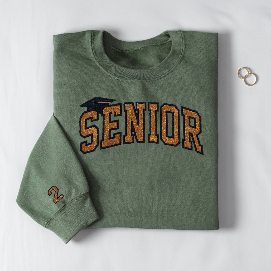 Custom Senior Glitter Embroidered Sweatshirt