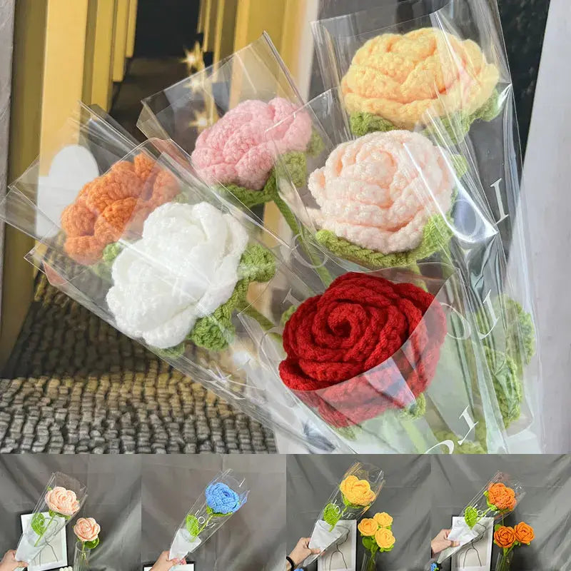 Soft Blossoms- Hand-Knitted Bouquet Flowers