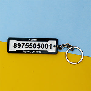 REAL 4D RECTANGULAR NUMBER/NAME PLATE KEYCHAIN