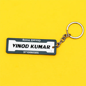 REAL 4D RECTANGULAR NUMBER/NAME PLATE KEYCHAIN