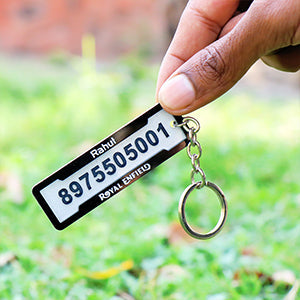 REAL 4D RECTANGULAR NUMBER/NAME PLATE KEYCHAIN