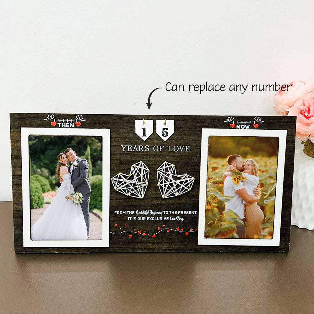 Then & Now Anniversary Photo Frame, Unique Gifts for Valentine's Day