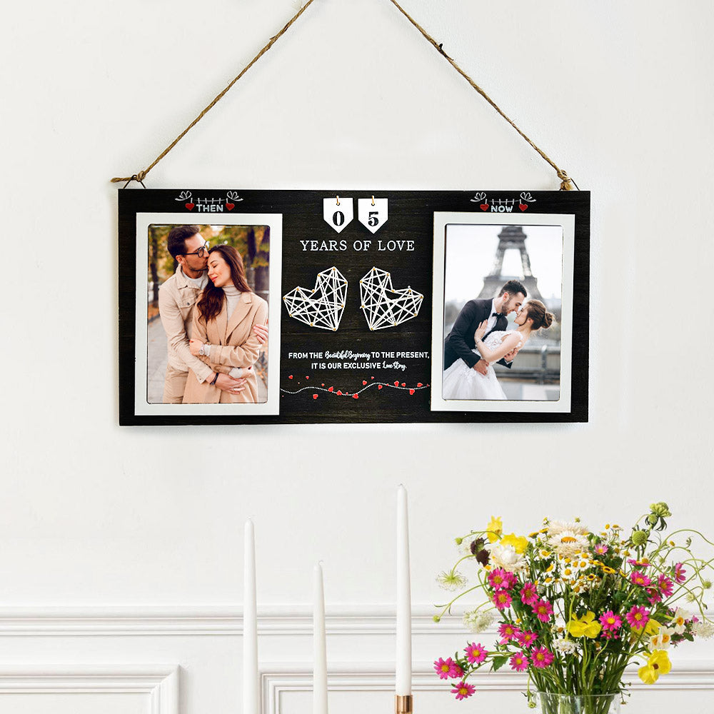 Then & Now Anniversary Photo Frame, Unique Gifts for Valentine's Day