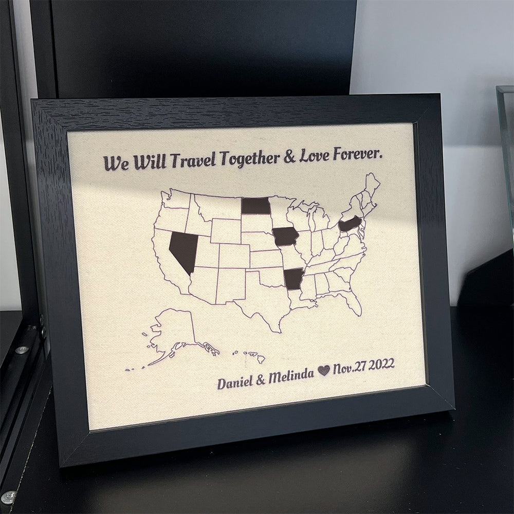 50%OFF🔥Custom Travel Map Outline of United States DIY Gift for Valentine's Day