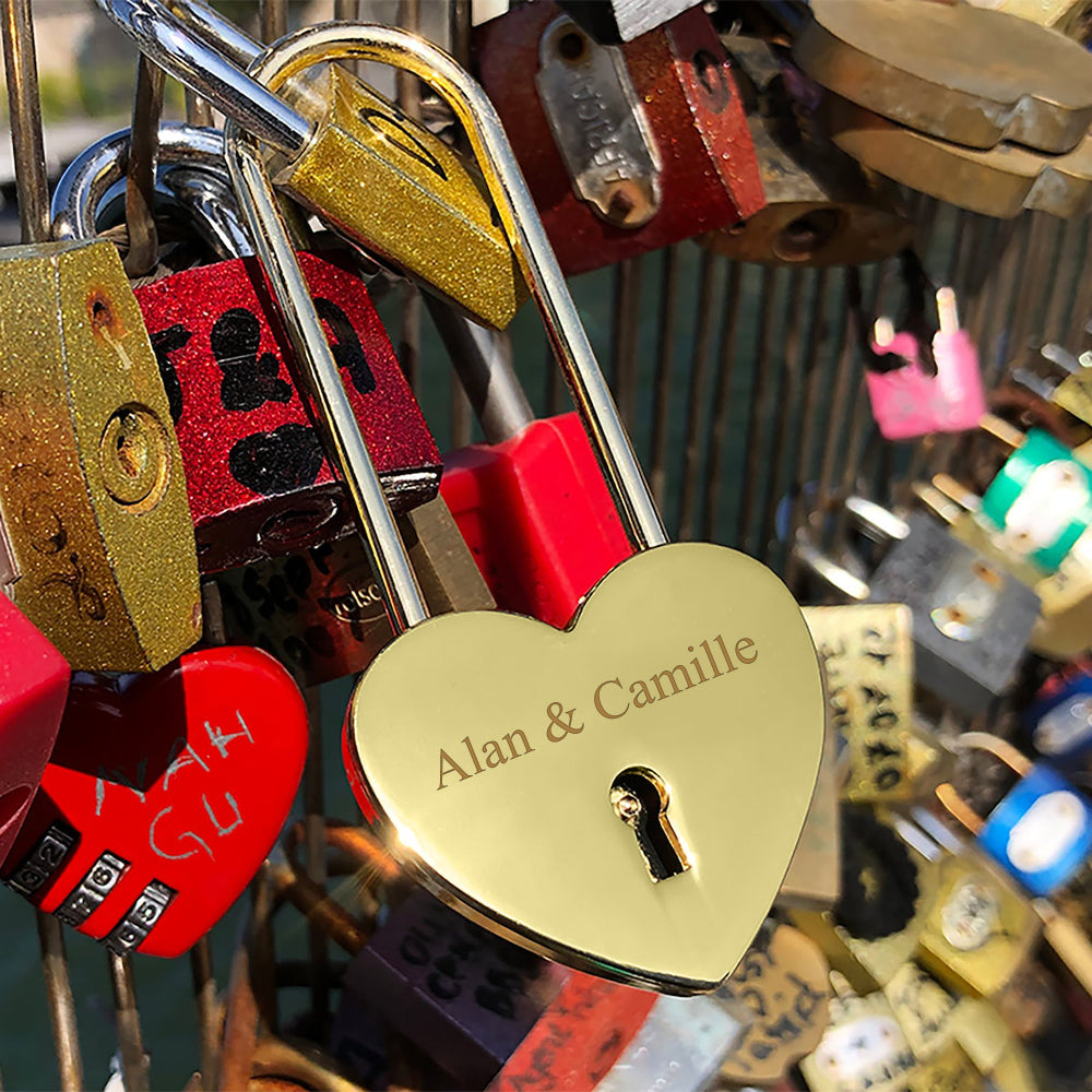 Love Lock Personalized Padlock with Key Valentines Day Gift