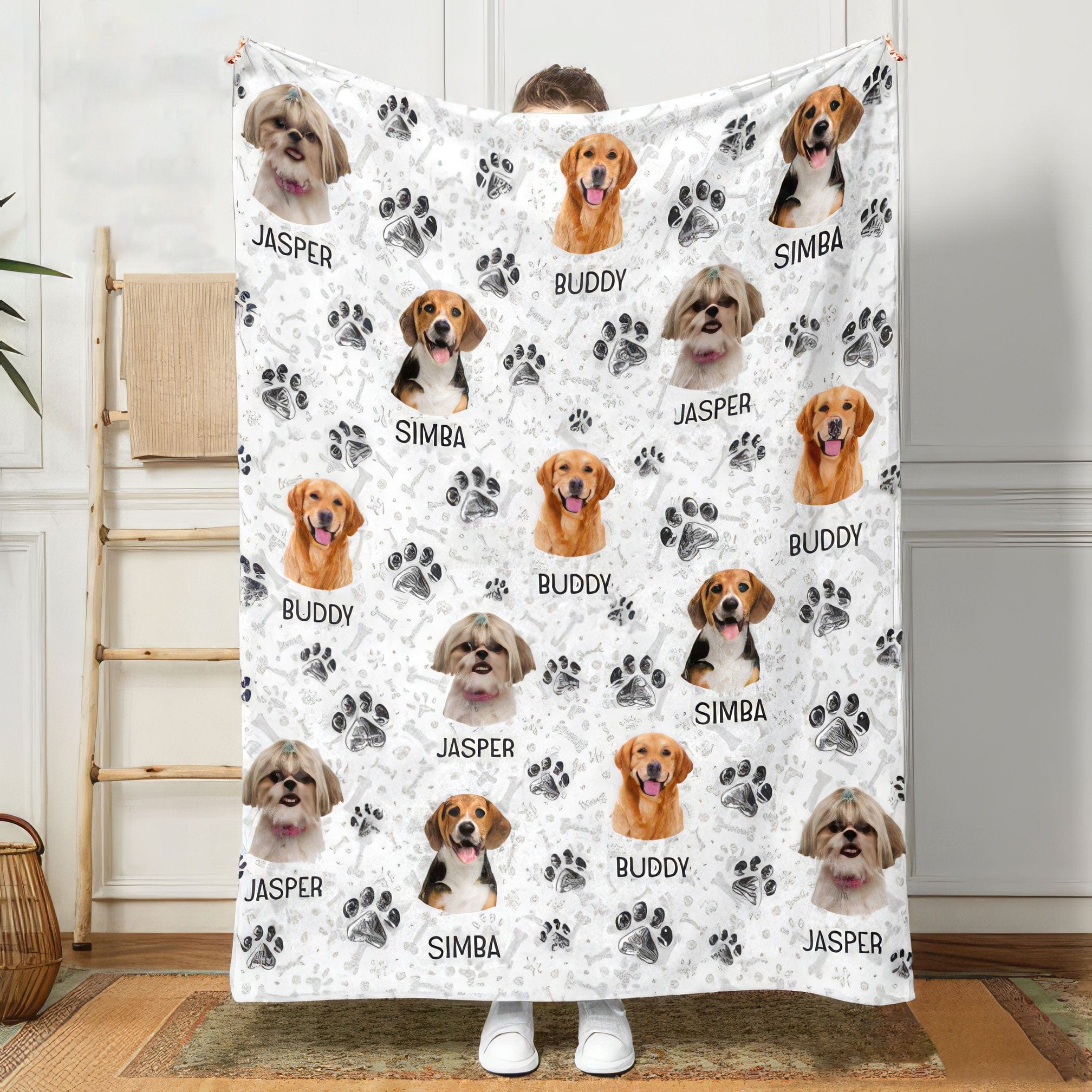 Custom Photo Dog Cat Paw Pet Blanket