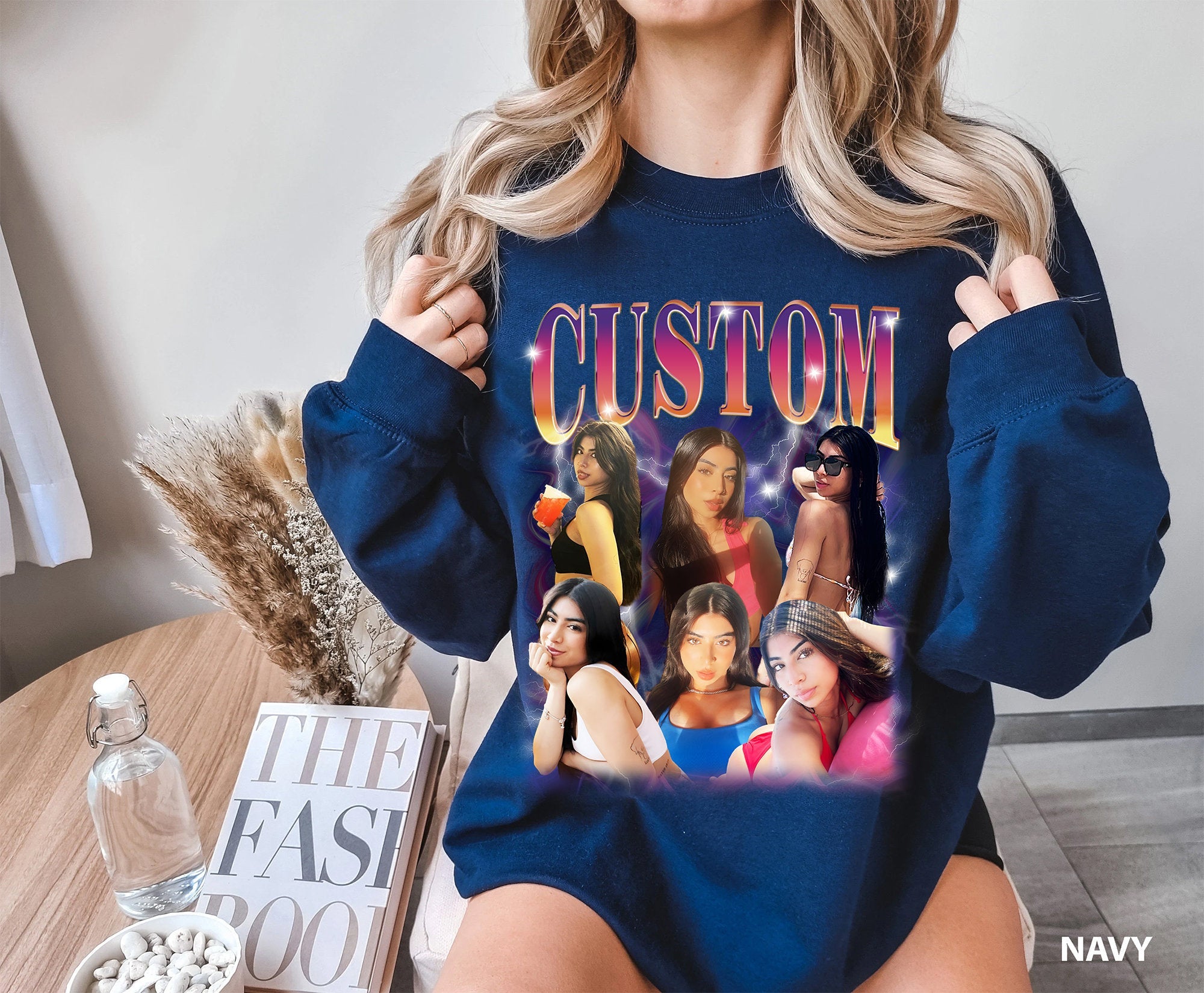 Custom Your Own Bootleg Sweatshirt, Custom Photo Vintage Shirts