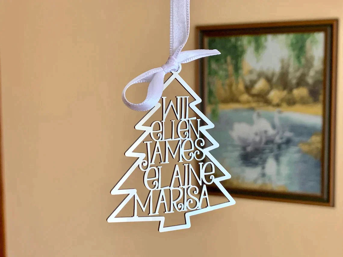 Christmas Family Tree, Custom Shape Emblem, Christmas Home Decor