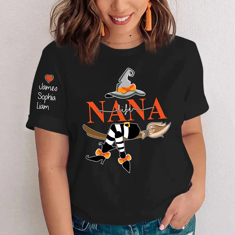 Personalized Nana Life Witch Shirt, Custom Grandma Halloween Gift