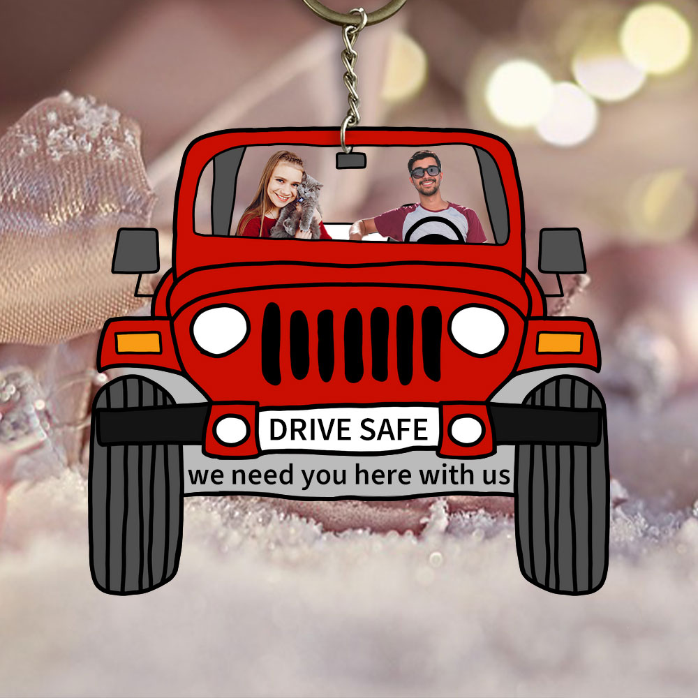 🎁Custom Drive Safe Off Road Car Photos Keychain-💖For Lover💖